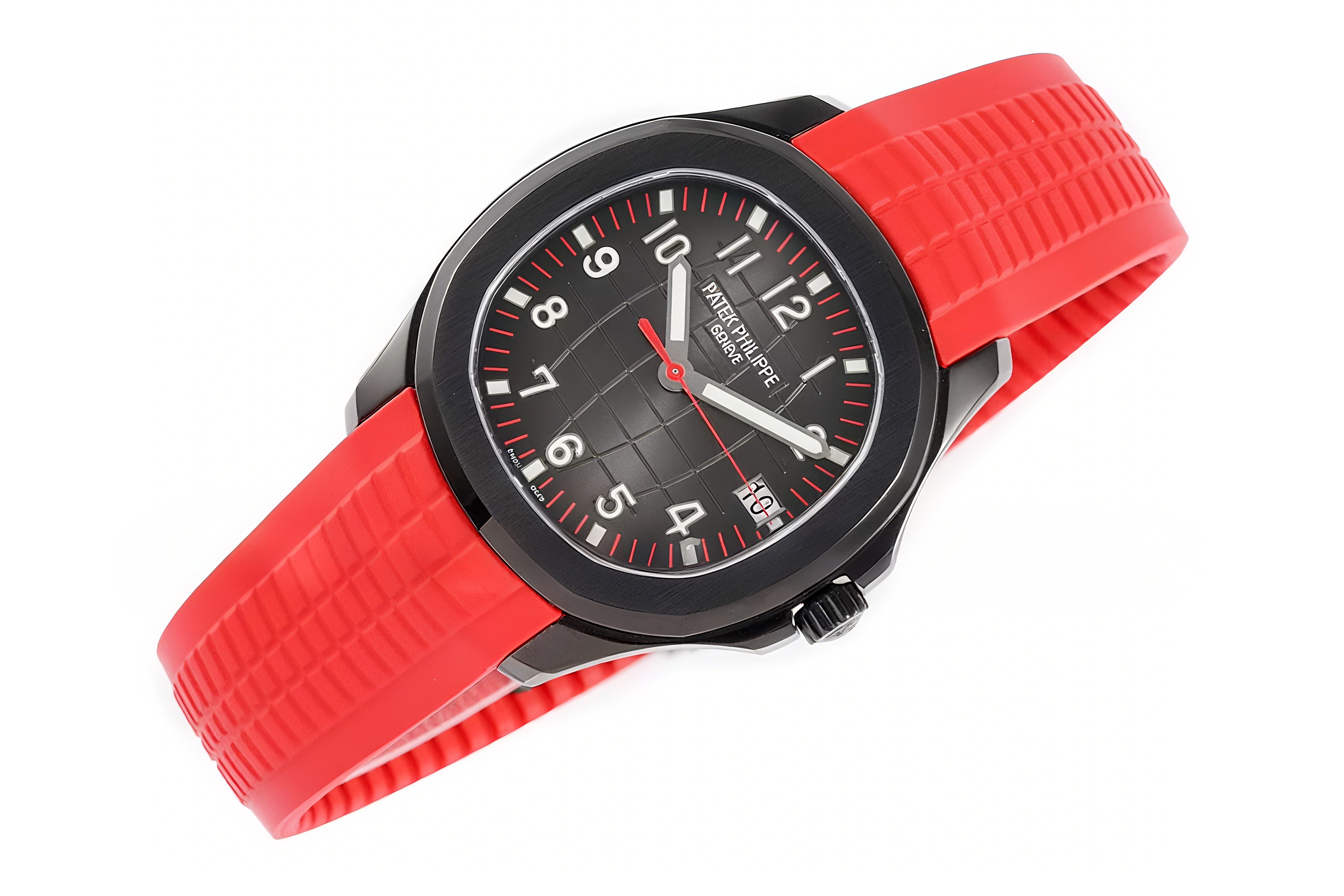 Patek Philippe Aquanaut 5167A ‘Black Venom Limited Edition’ Black Dial on Red Rubber Strap-fasswatch