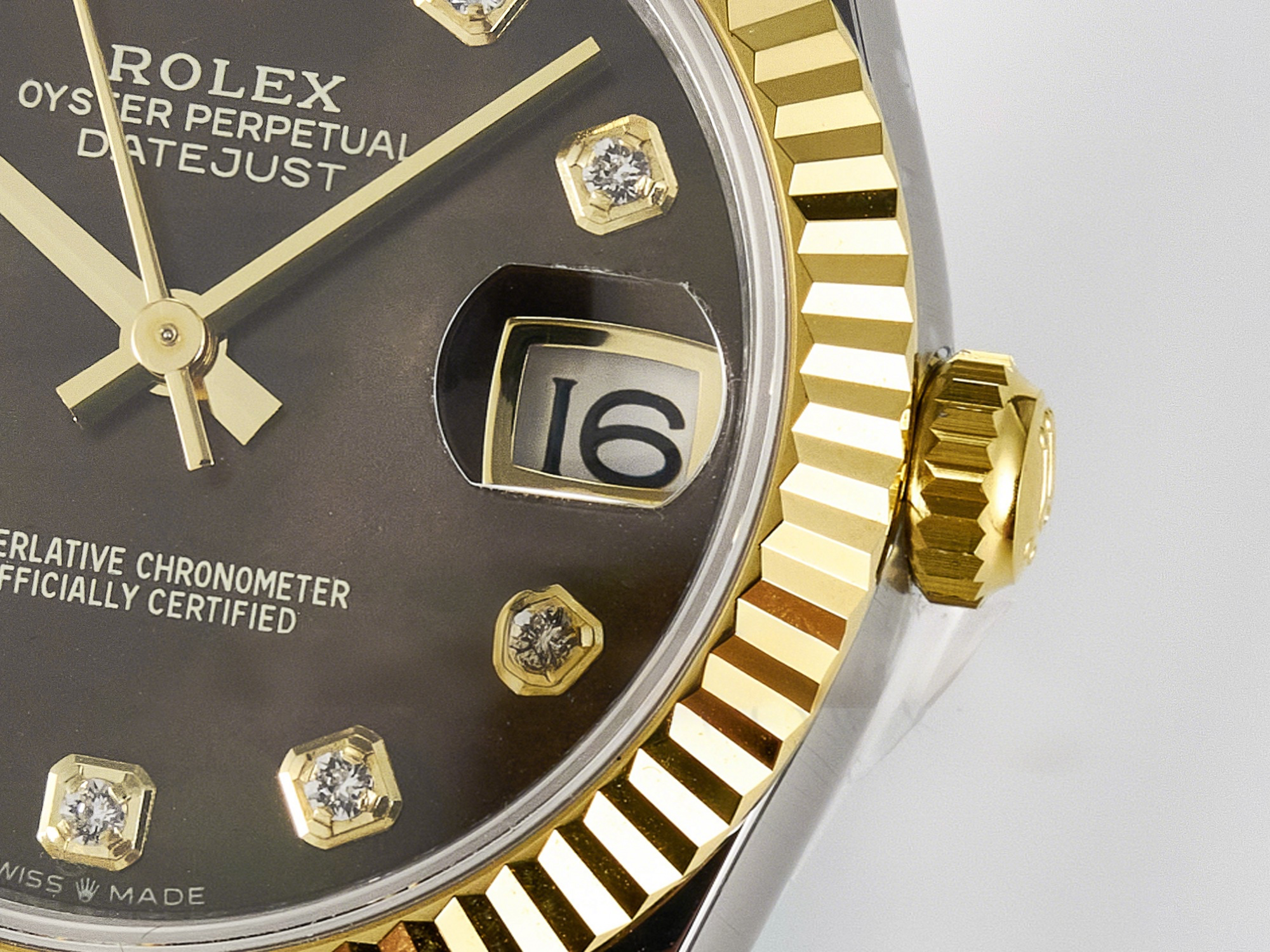 Rolex DateJust 31 278273 ARF 1:1 Best Edition 904L Steel Brown Diamonds Dial on SS/YG Jubilee Bracelet ETA 2688-fasswatch