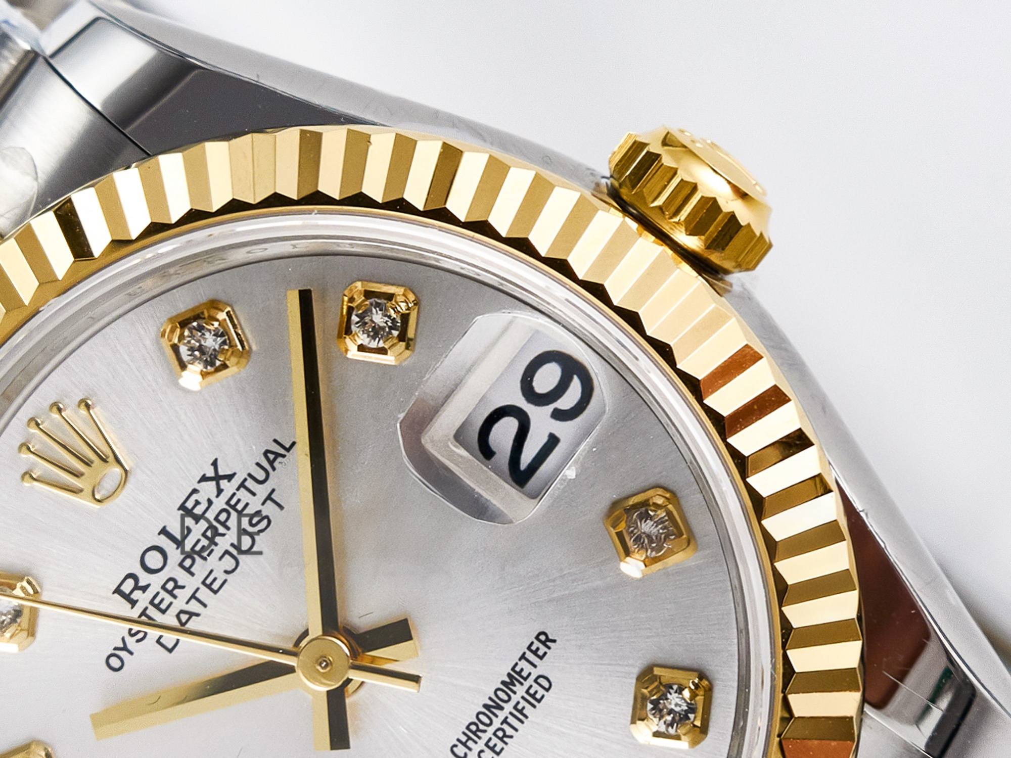 Rolex DateJust 31 278273 ARF 1:1 Best Edition 904L Steel Silver Diamonds Dial on SS/YG Oyster Bracelet ETA 2688-fasswatch