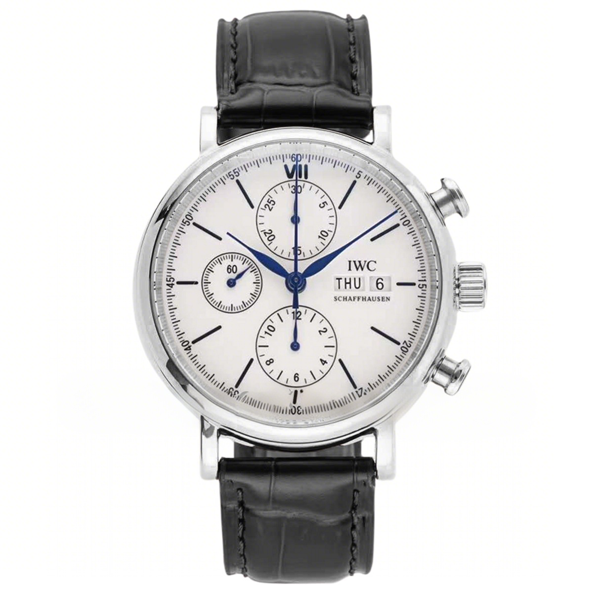 IWC Portofino Chronograph IW391024 Edition “150 Years” White Dial in Steel-fasswatch