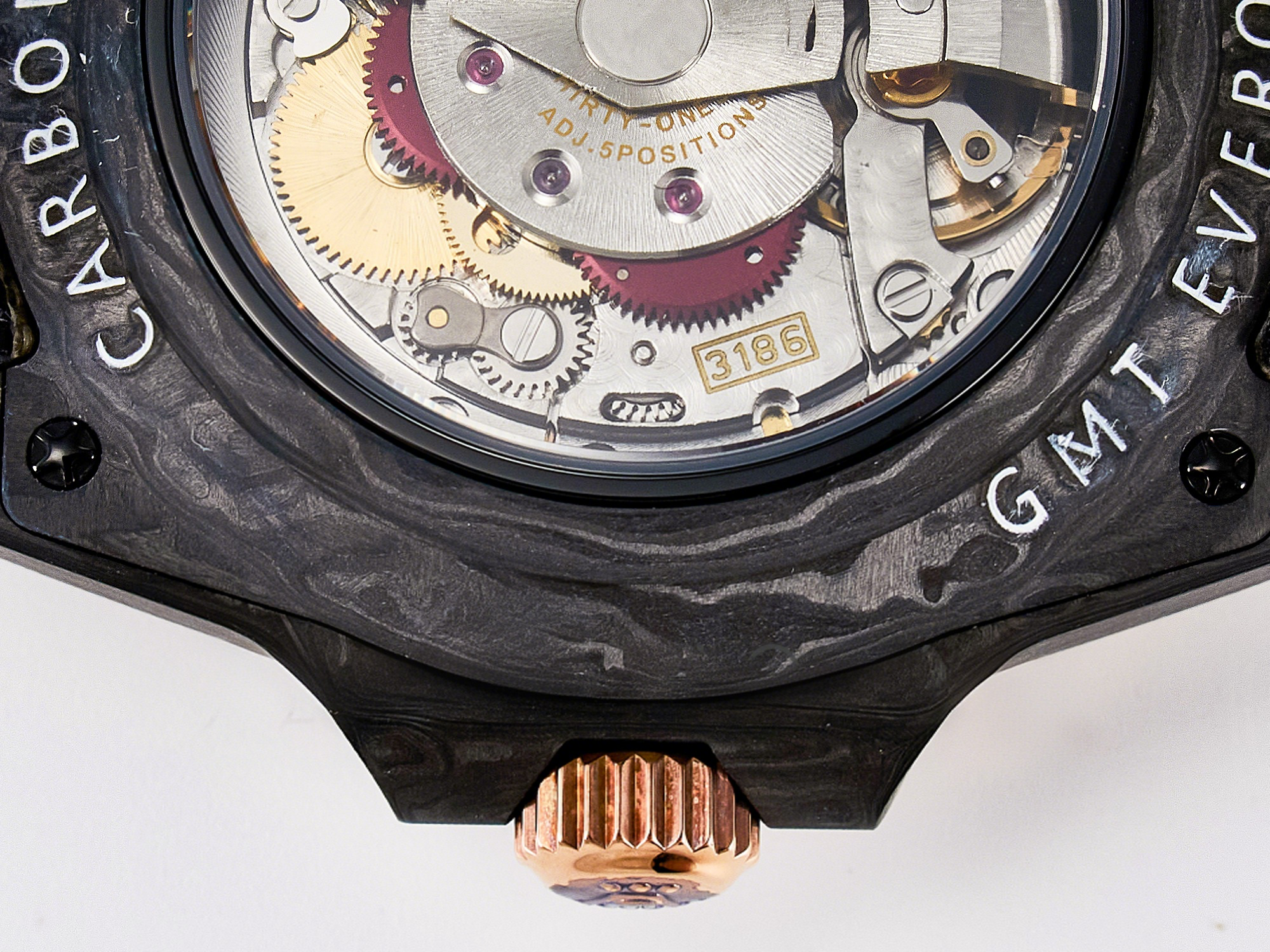 Rolex GMT Carbon DIWF Best Edition Black Carbon Dial RG Markers on Beige Nylon Strap SA3186 CHS-fasswatch