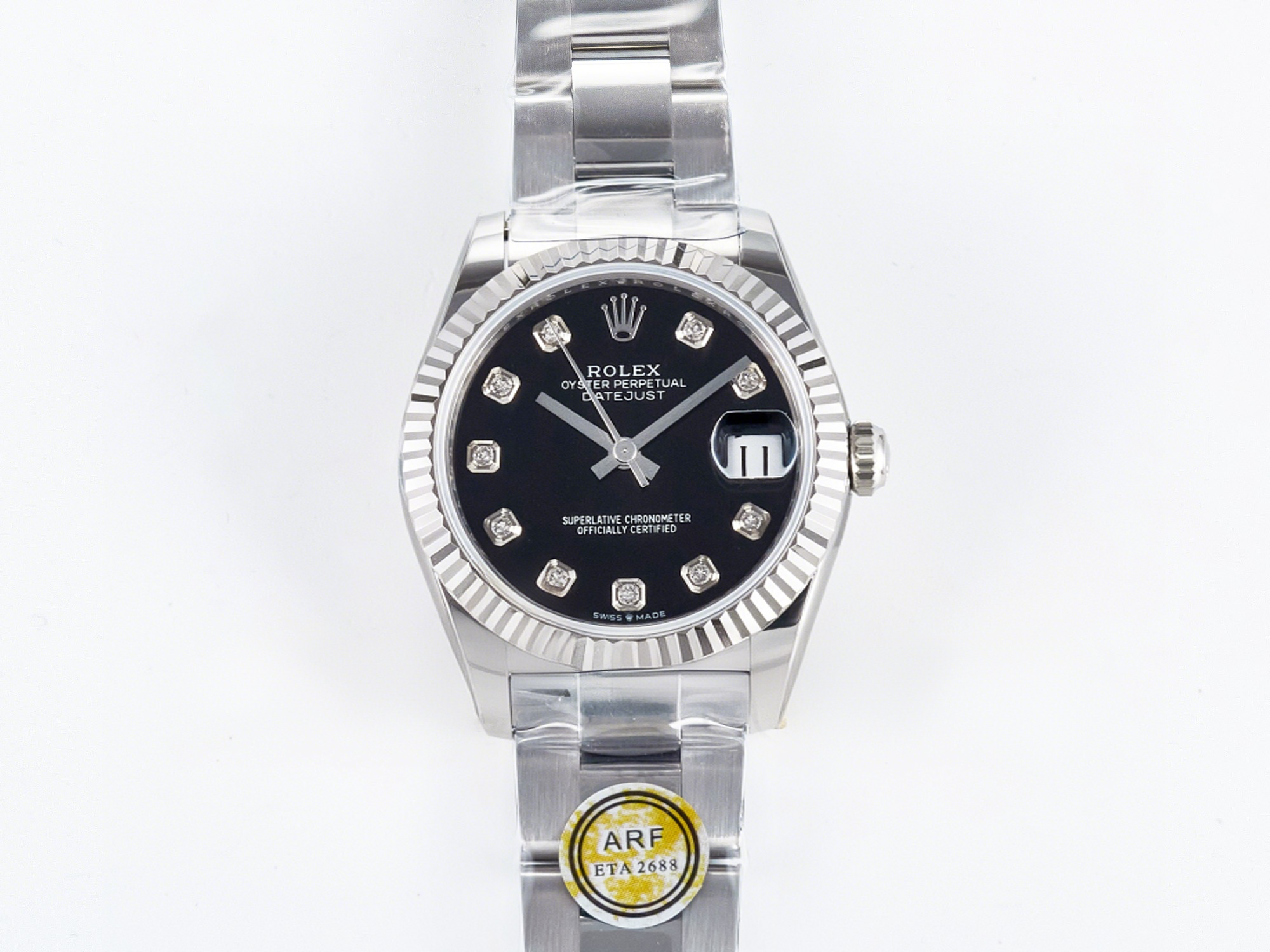 Rolex DateJust 31 278274 ARF 1:1 Best Edition 904L Steel Black Diamonds Dial on SS Oyster Bracelet ETA 2688-fasswatch