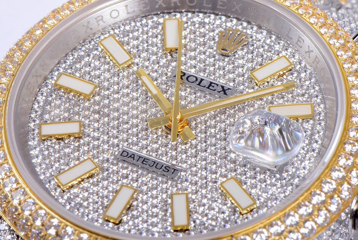 Rolex Datejust 41 126334 Diamond Paved Dial with Stick Markers in Yellow Gold-fasswatch