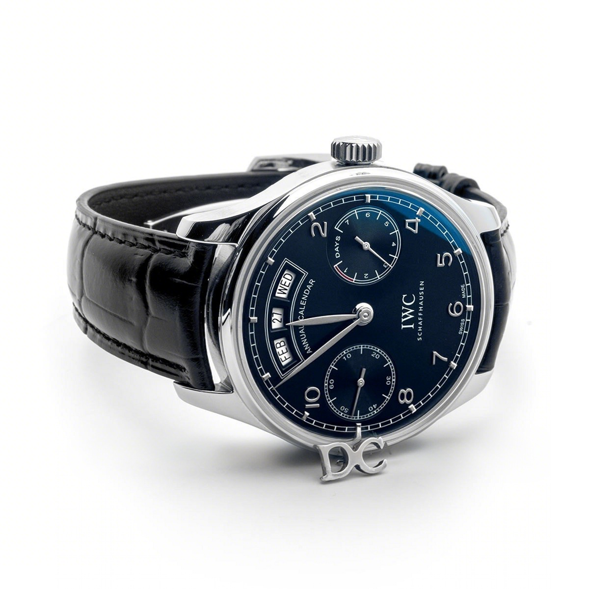 IWC Portugieser Annual Calendar IW503502 Blue Dial in Steel-fasswatch