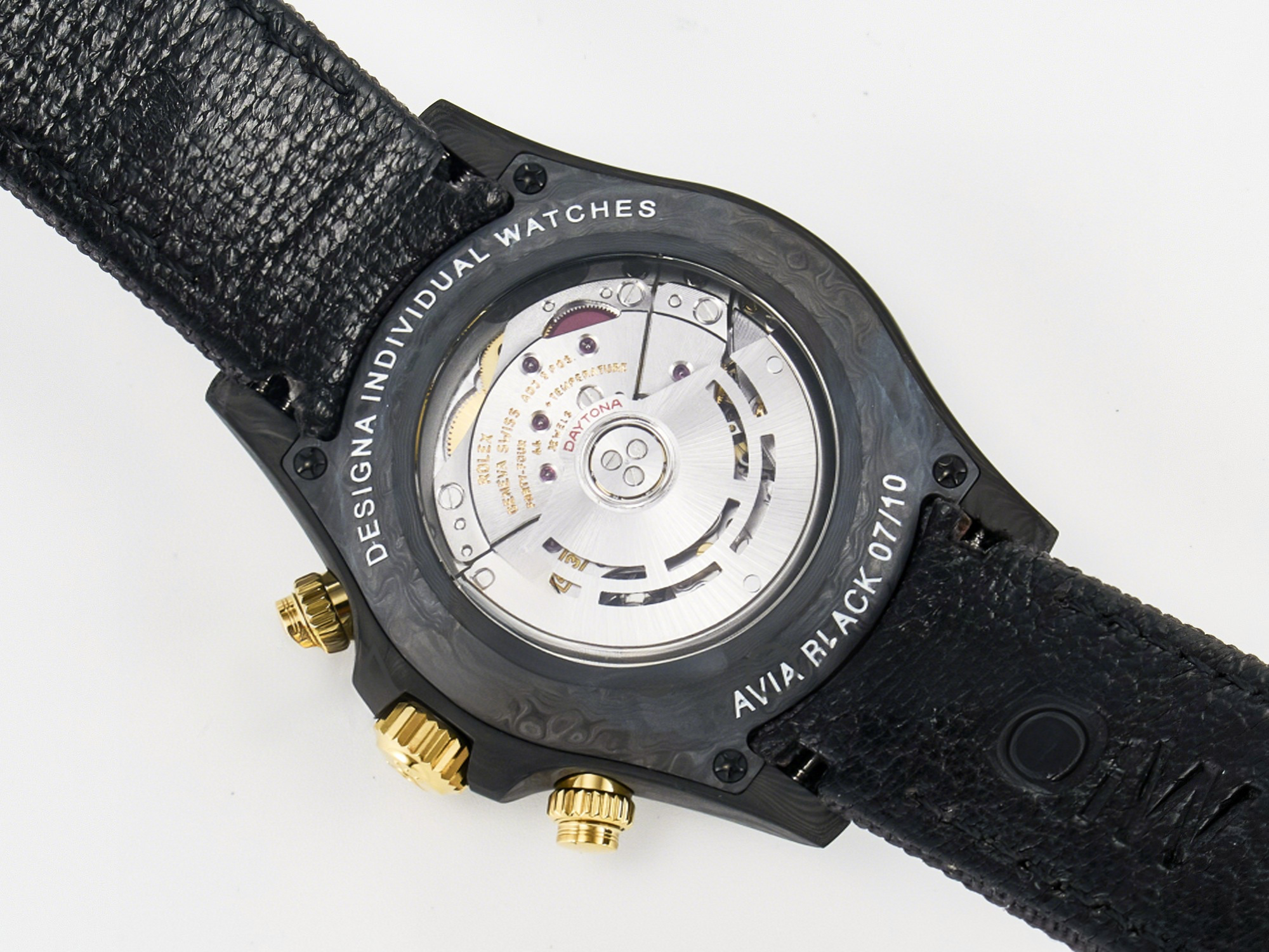 Rolex Daytona DIW “AVIA BLACK” Carbon DIWF 1:1 Best Edition Black/Red Dial on Black/Yellow Nylon Strap SH4130-fasswatch