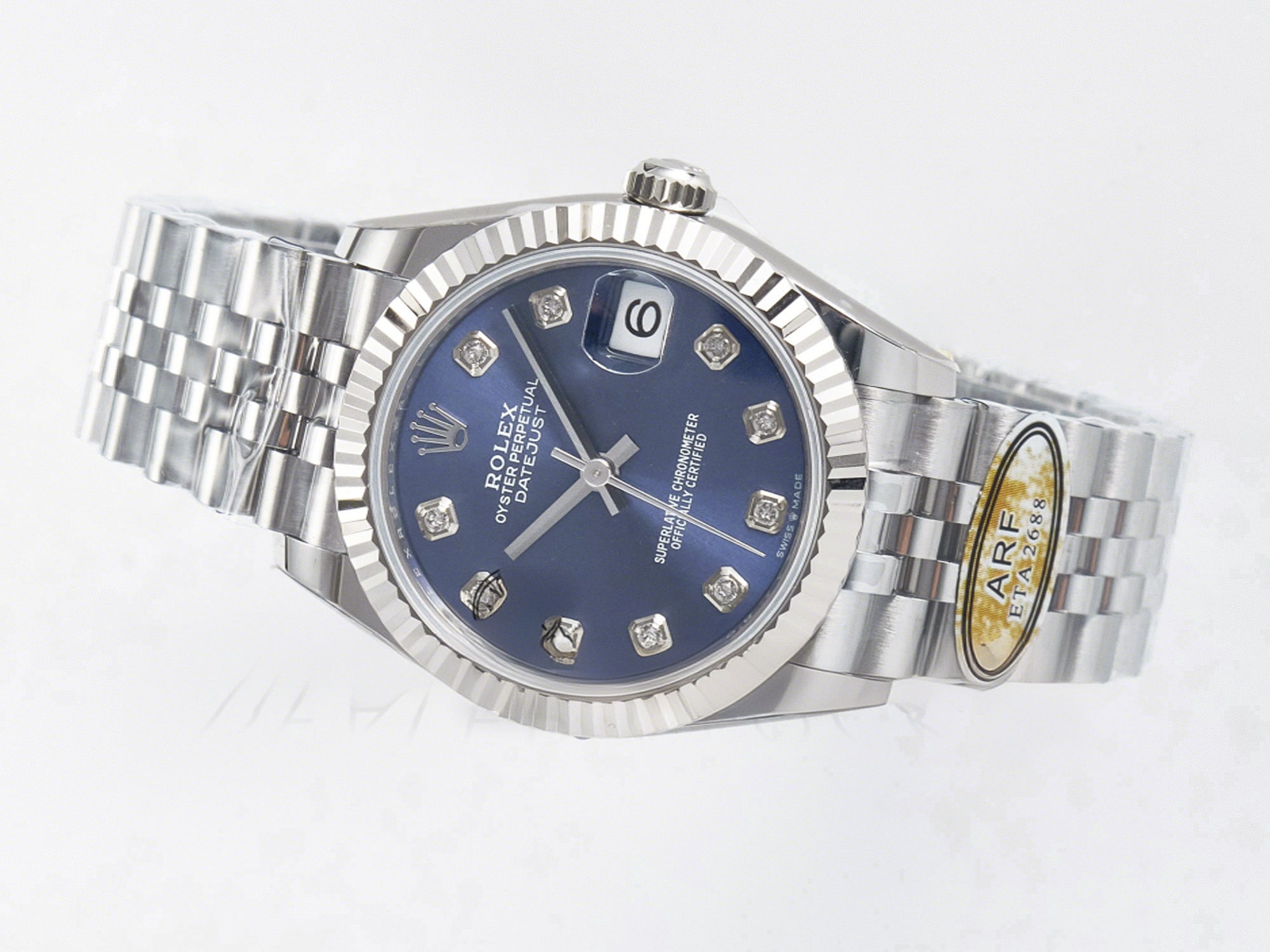 Rolex DateJust 31 278274 ARF 1:1 Best Edition 904L Steel Blue Diamonds Dial on SS Jubilee Bracelet ETA 2688-fasswatch
