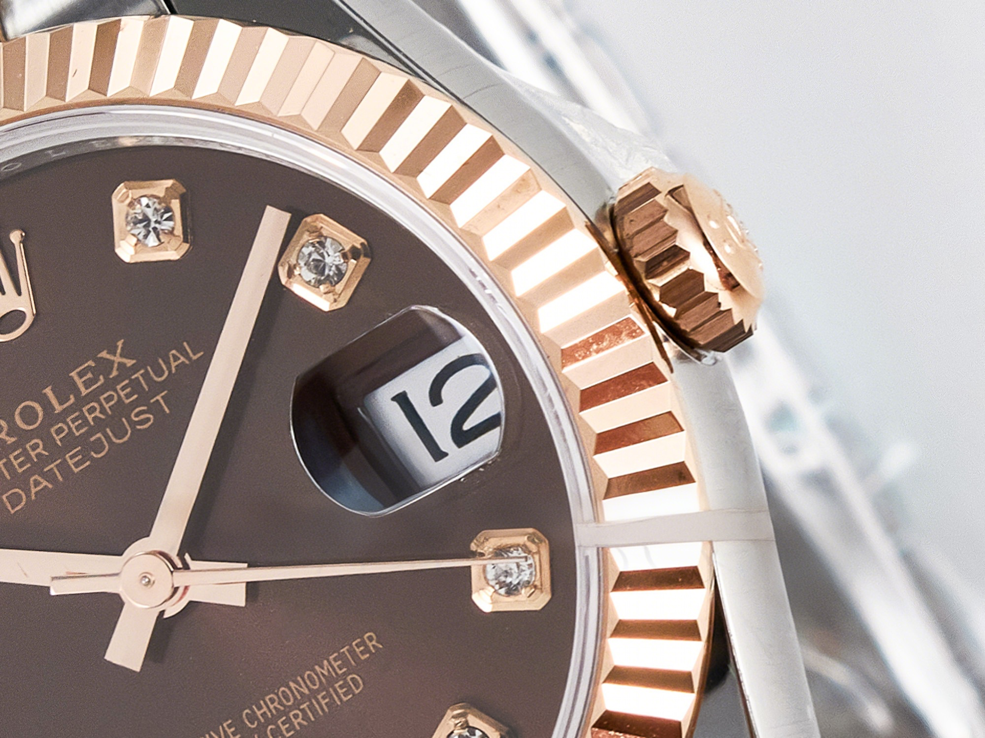 Rolex DateJust 31 278271 ARF 1:1 Best Edition 904L Steel Brown Diamonds Dial on SS/RG Jubilee Bracelet ETA 2688-fasswatch