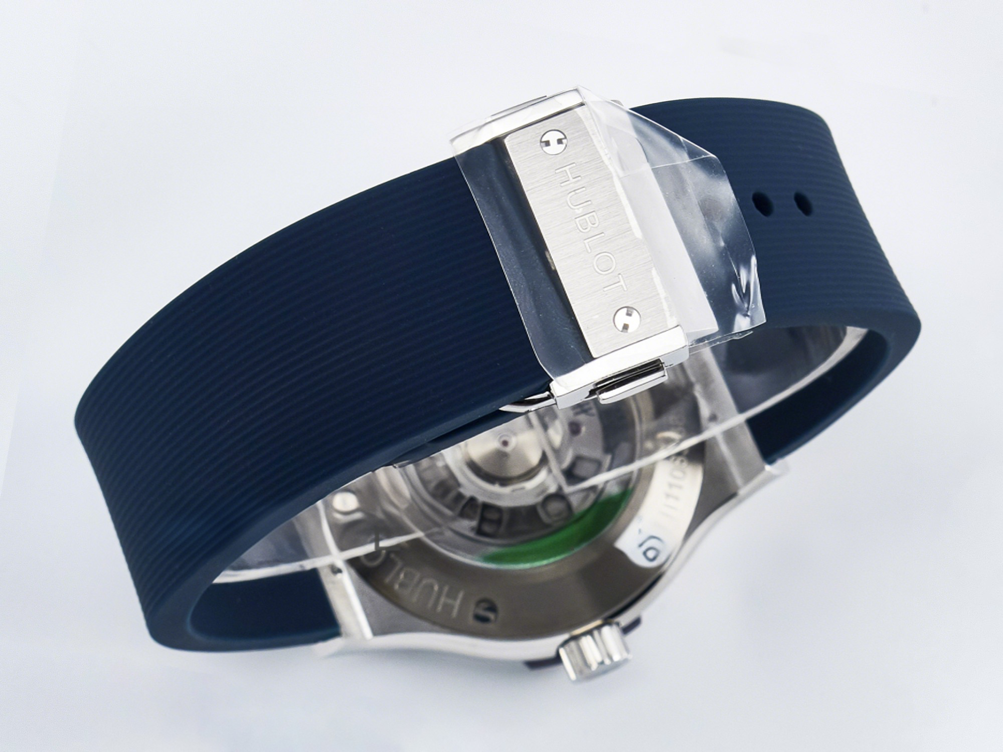 Hublot Classic Fusion Bang 42mm HBF 1:1 Best Edition Blue Dial Diamonds Bezel on Blue Rubber Strap A2892-fasswatch