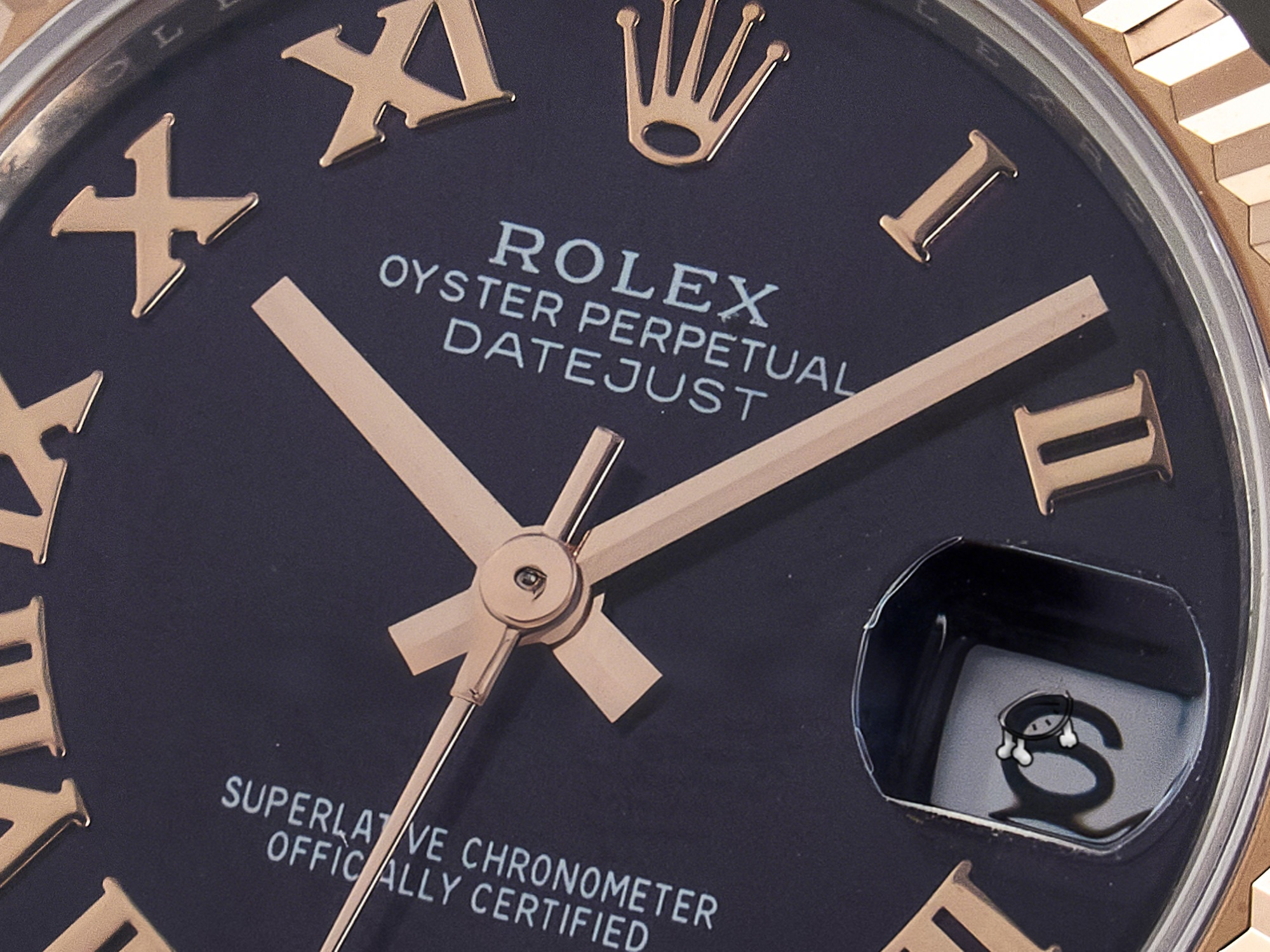 Rolex DateJust 31 278271 ARF 1:1 Best Edition 904L Steel Purple Roman Diamonds Dial on SS/RG Oyster Bracelet ETA 2688-fasswatch