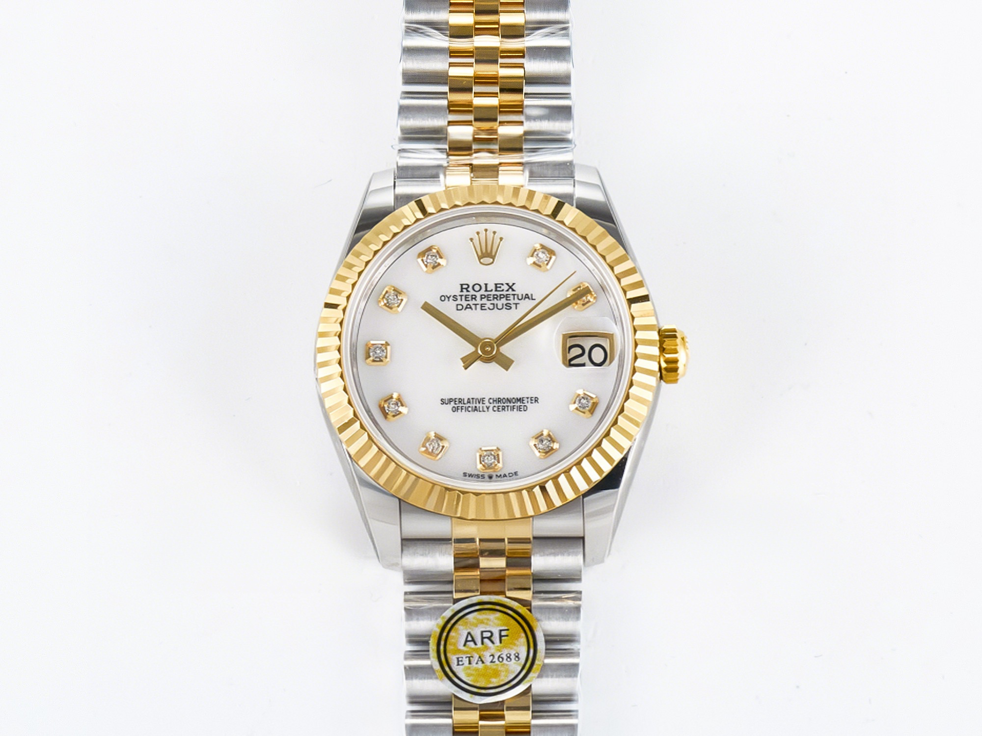 Rolex DateJust 31 278273 ARF 1:1 Best Edition 904L Steel White MOP Diamonds Dial on SS/YG Jubilee Bracelet ETA 2688-fasswatch
