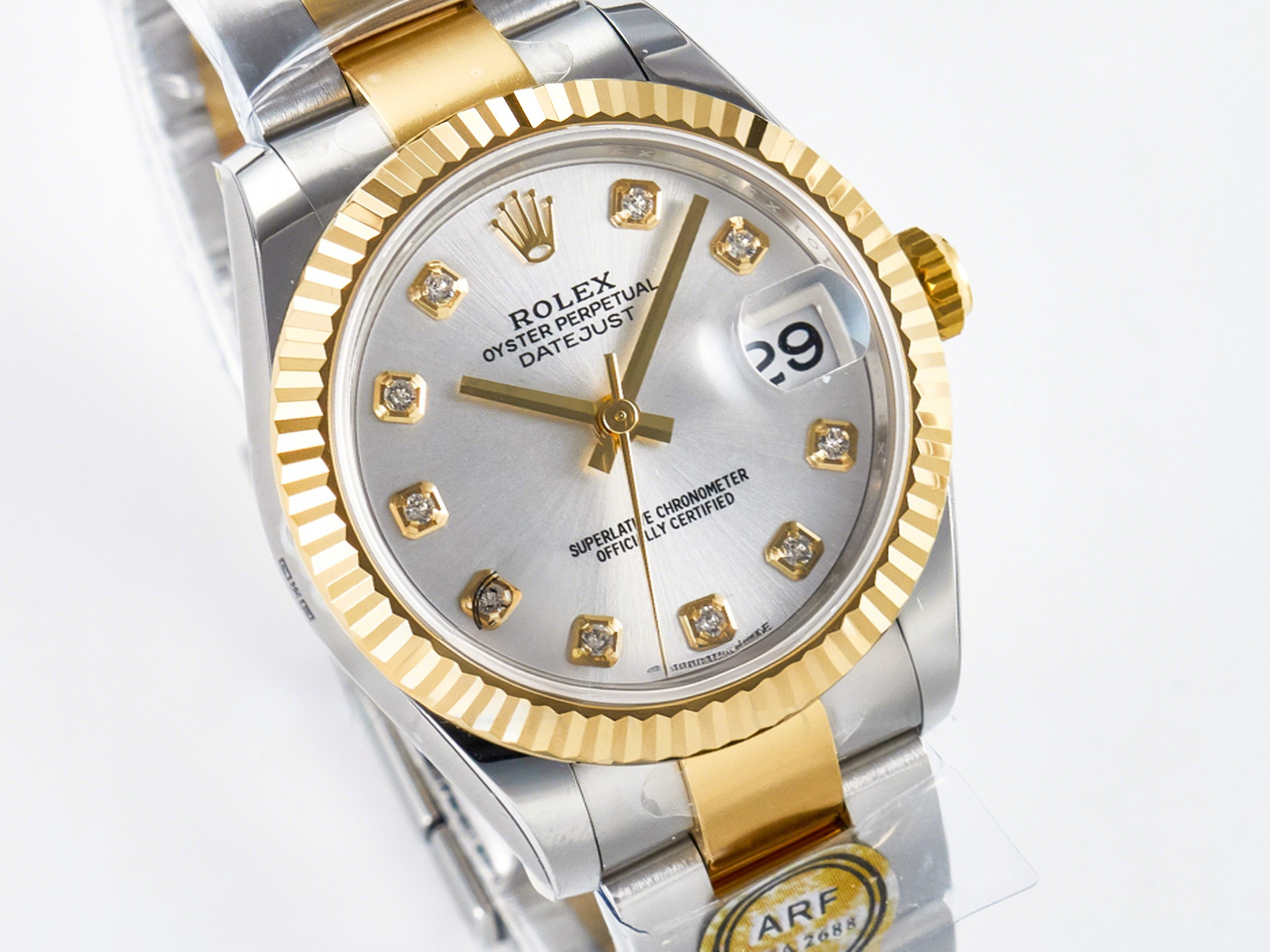 Rolex DateJust 31 278273 ARF 1:1 Best Edition 904L Steel Silver Diamonds Dial on SS/YG Oyster Bracelet ETA 2688-fasswatch