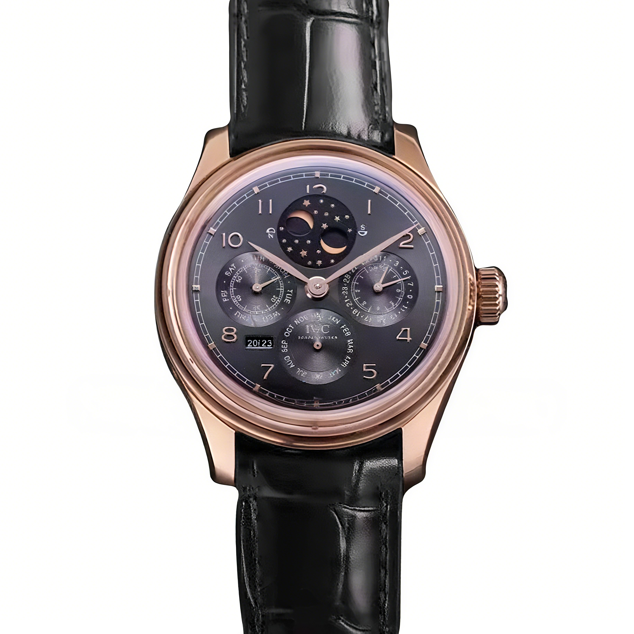 IWC Portugieser Perpetual Calendar IW503404 Black Dial in Rose Gold-fasswatch