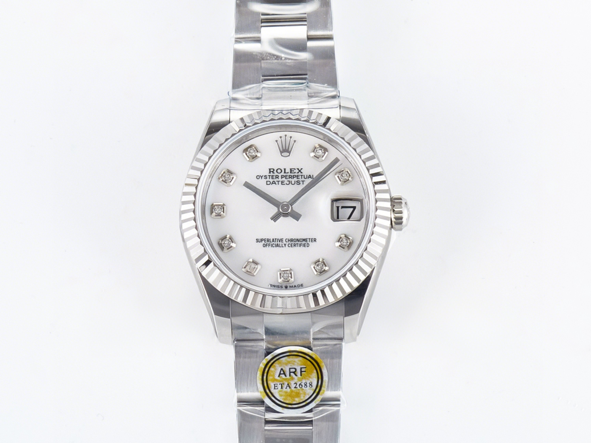 Rolex DateJust 31 278274 ARF 1:1 Best Edition 904L Steel White MOP Diamonds Dial on SS Oyster Bracelet ETA 2688-fasswatch