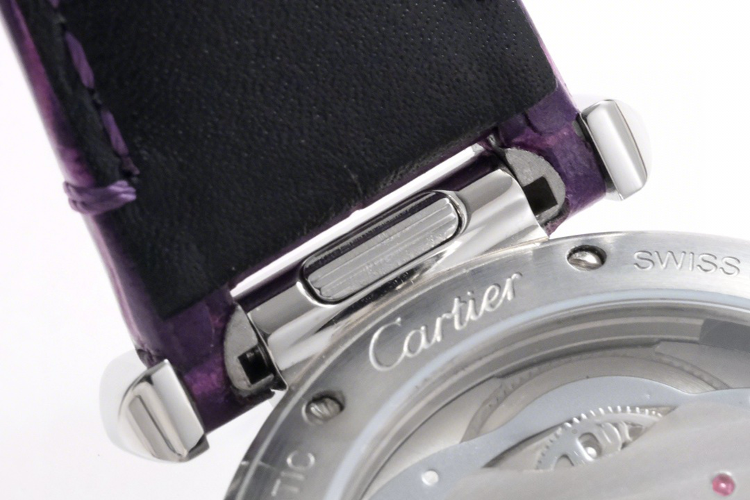 Cartier Pasha de Cartier 35mm in Violet Leather Strap-fasswatch