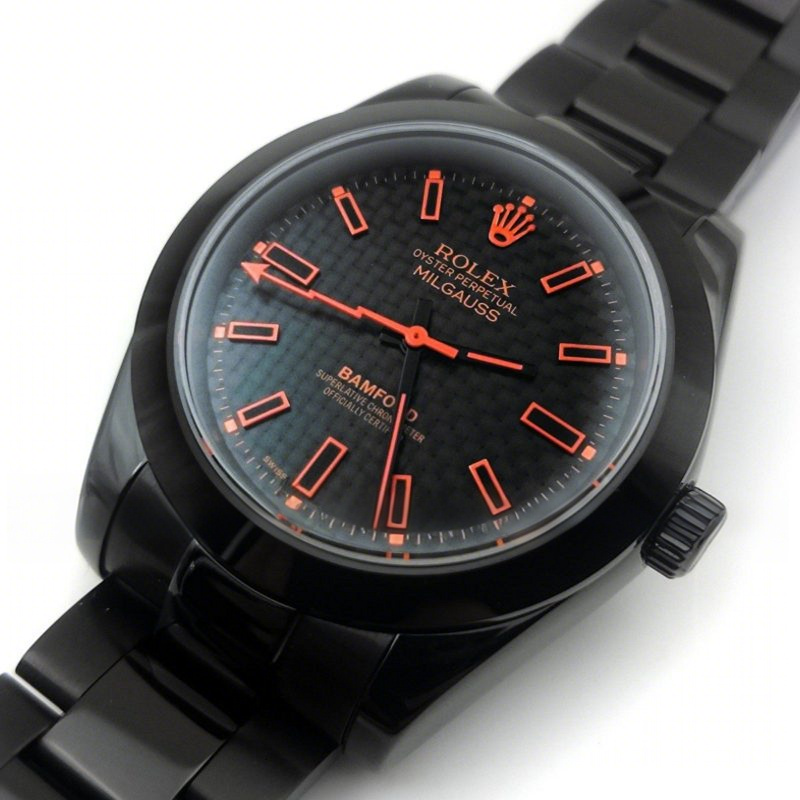 Rolex Bamford Milgauss SE Stealth GV Orange-fasswatch