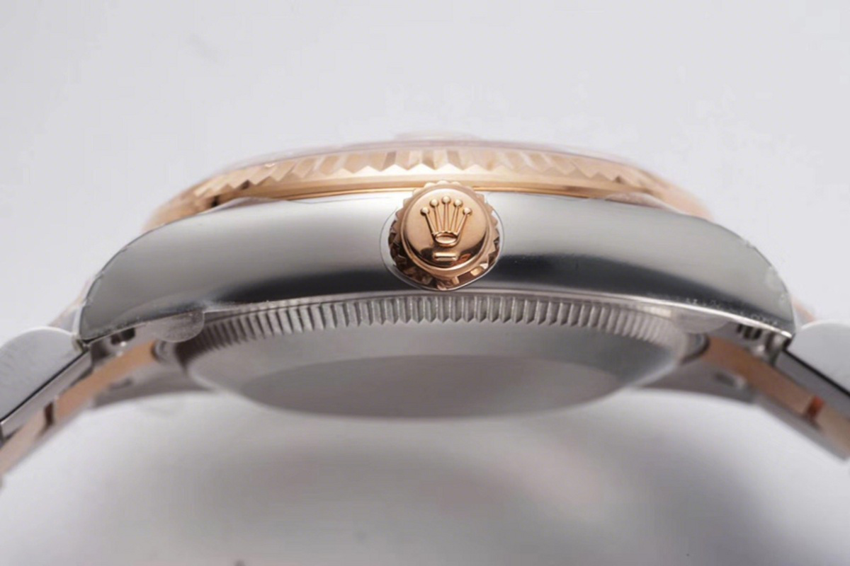 Rolex Datejust 31 Chocolate Dial Diamond Markers in Everose Gold/Steel on President Bracelet-fasswatch