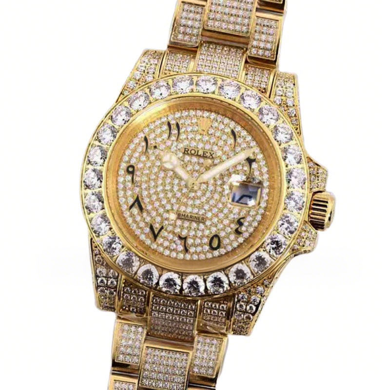 Rolex Submariner 116659 Full Diamond Paved Dial with Arabic Markers in Yellow Gold-fasswatch