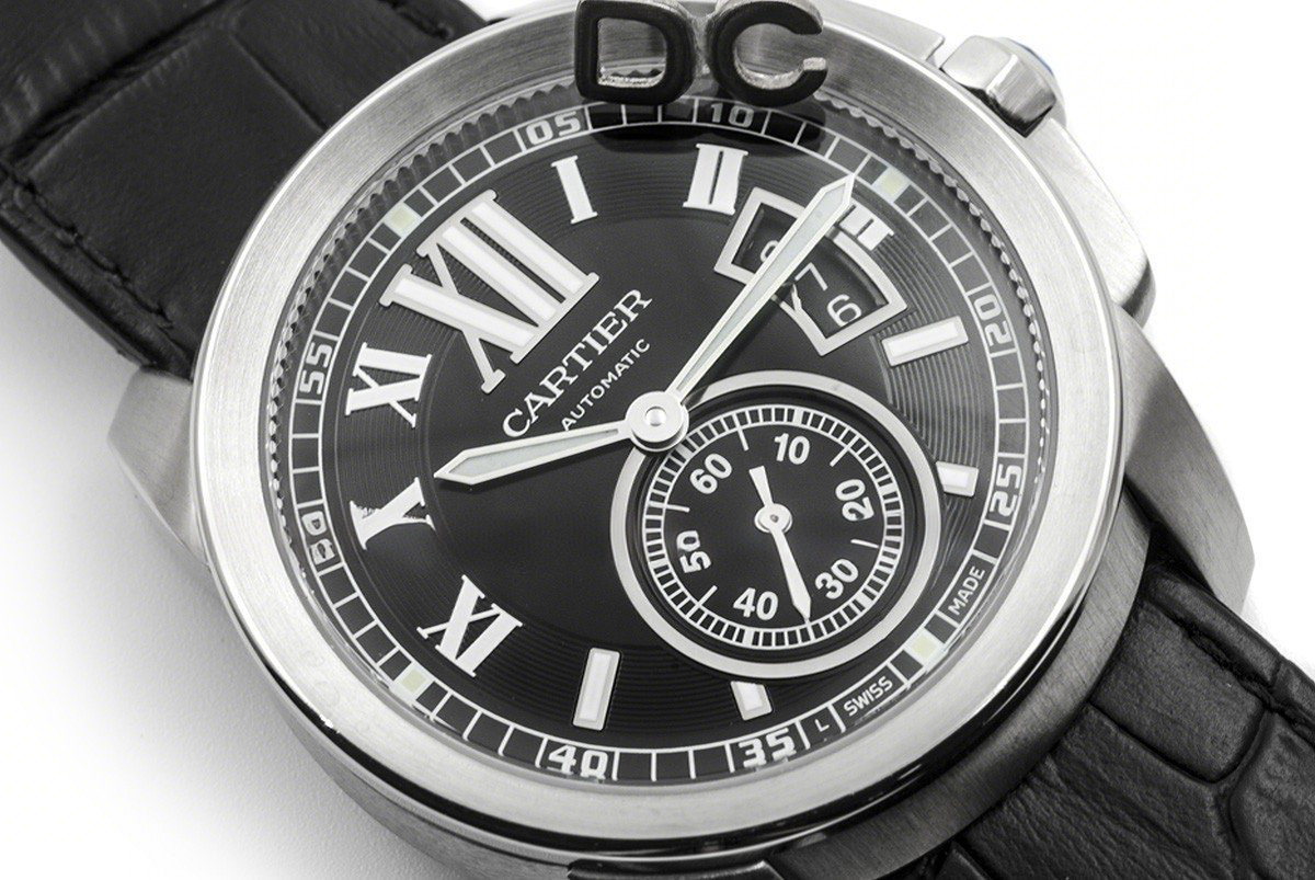 Calibre de Cartier Black Dial on Strap-fasswatch