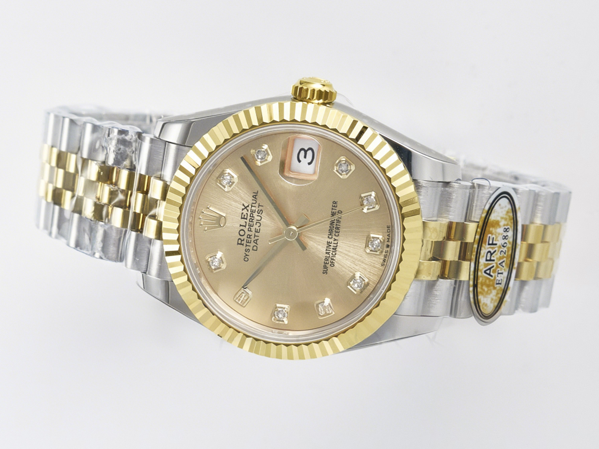 Rolex DateJust 31 278273 ARF 1:1 Best Edition 904L Steel YG Diamonds Dial on SS/YG Jubilee Bracelet ETA 2688-fasswatch