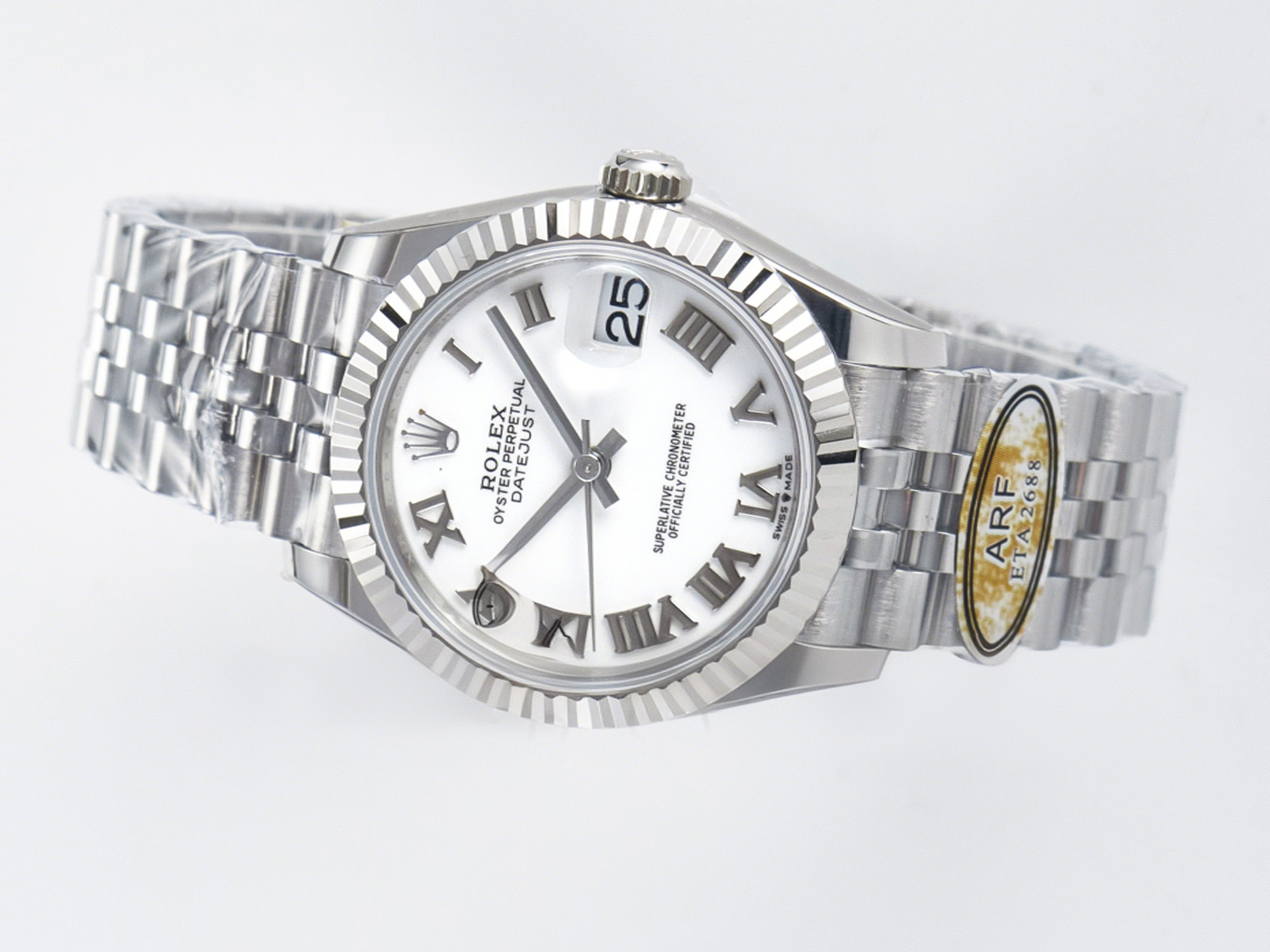 Rolex DateJust 31 278274 ARF 1:1 Best Edition 904L Steel White Roman Dial on SS Jubilee Bracelet ETA 2688-fasswatch