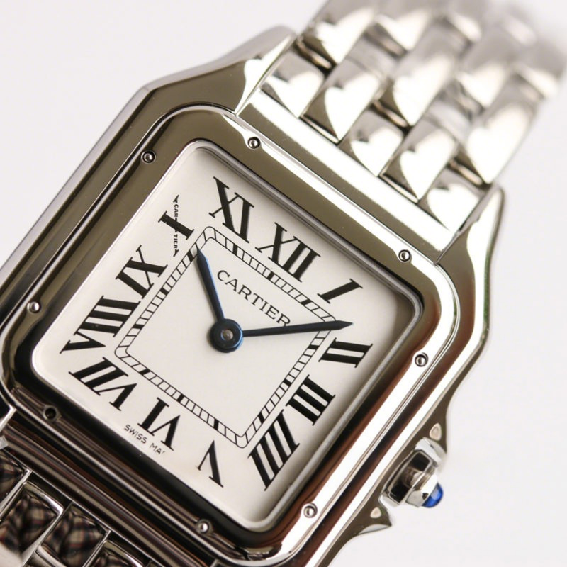 Cartier Panthère De Cartier 27mm White Dial in Steel-fasswatch