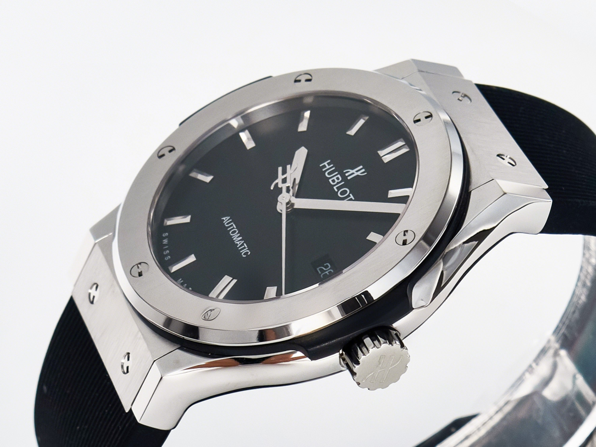 Hublot Classic Fusion Bang 42mm HBF 1:1 Best Edition Black Dial on Black Rubber Strap A2892-fasswatch