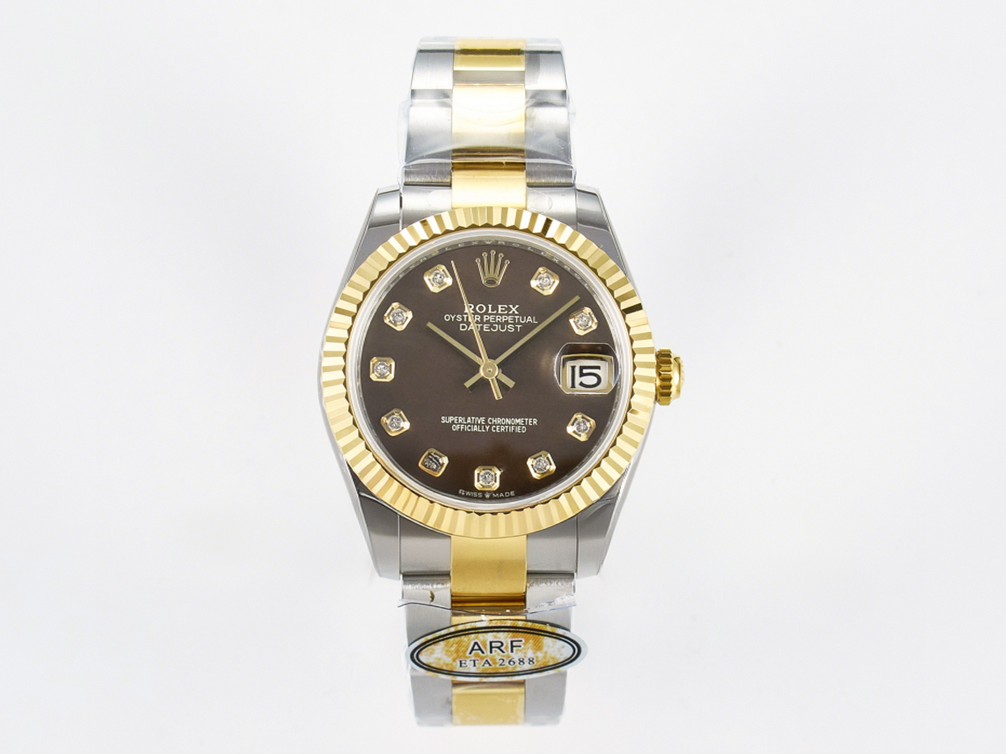 Rolex DateJust 31 278273 ARF 1:1 Best Edition 904L Steel Brown Diamonds Dial on SS/YG Oyster Bracelet ETA 2688-fasswatch