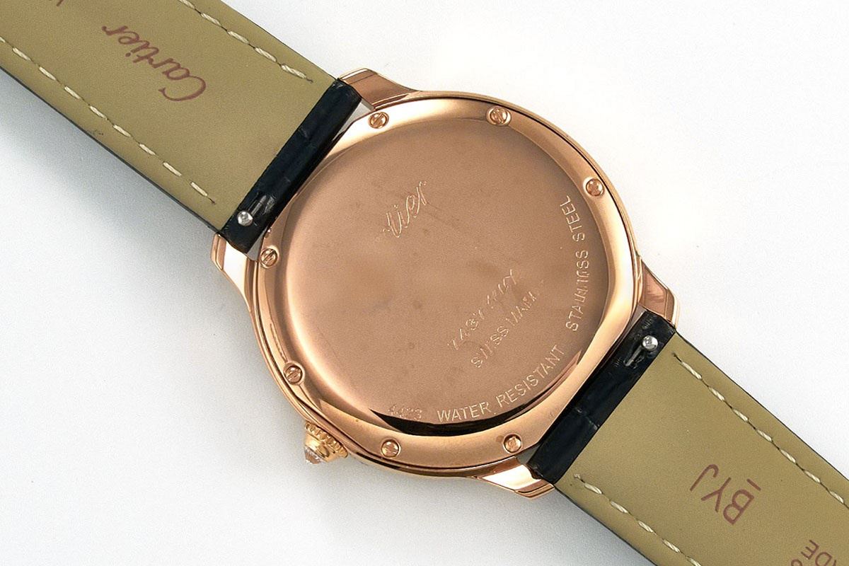 Cartier Ronde Must De Cartier 36mm White Dial with Diamond Bezel in Rose Gold-fasswatch