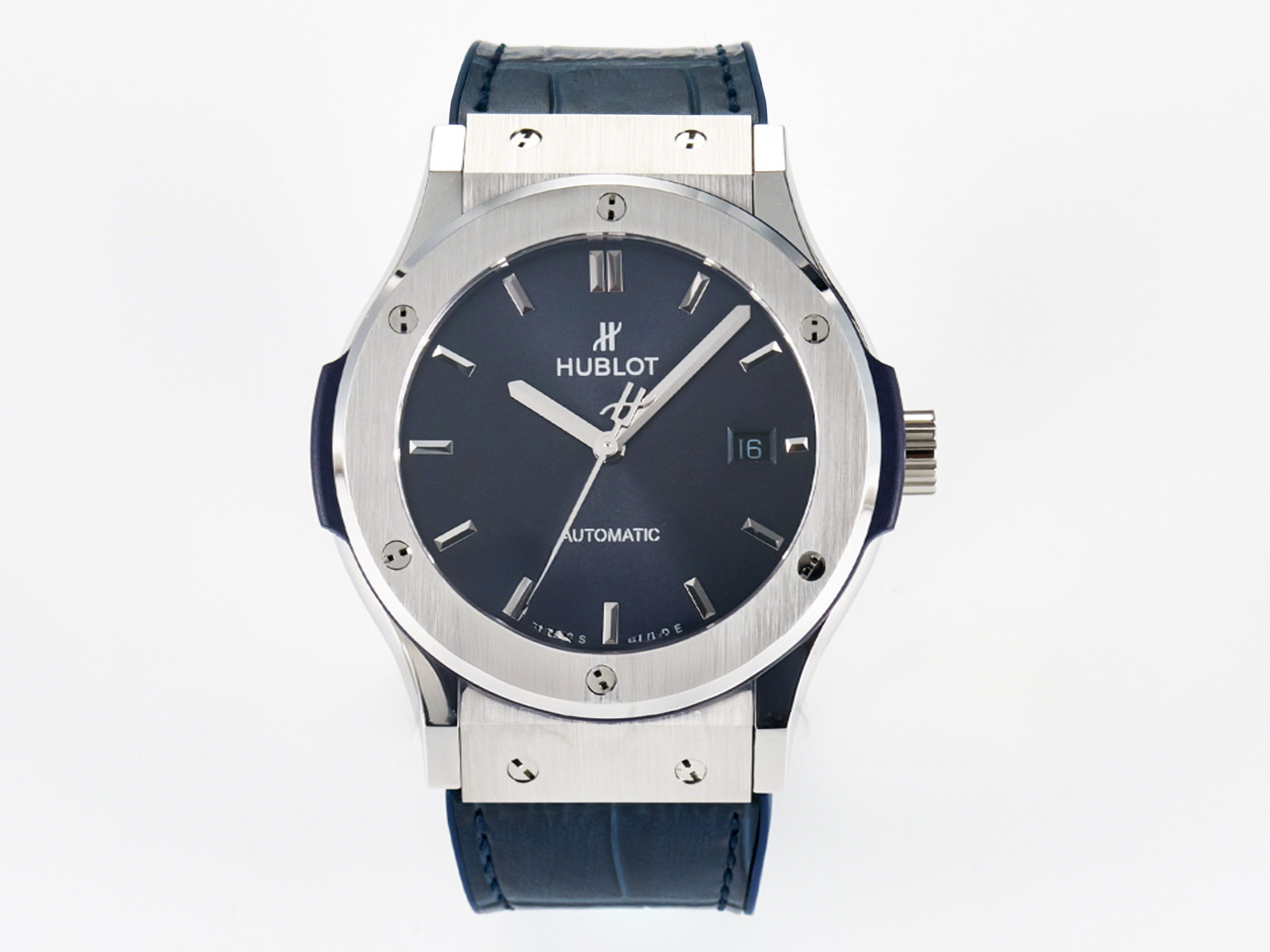 Hublot Classic Fusion Bang 42mm HBF 1:1 Best Edition Blue Dial on Blue Leather Strap A2892-fasswatch