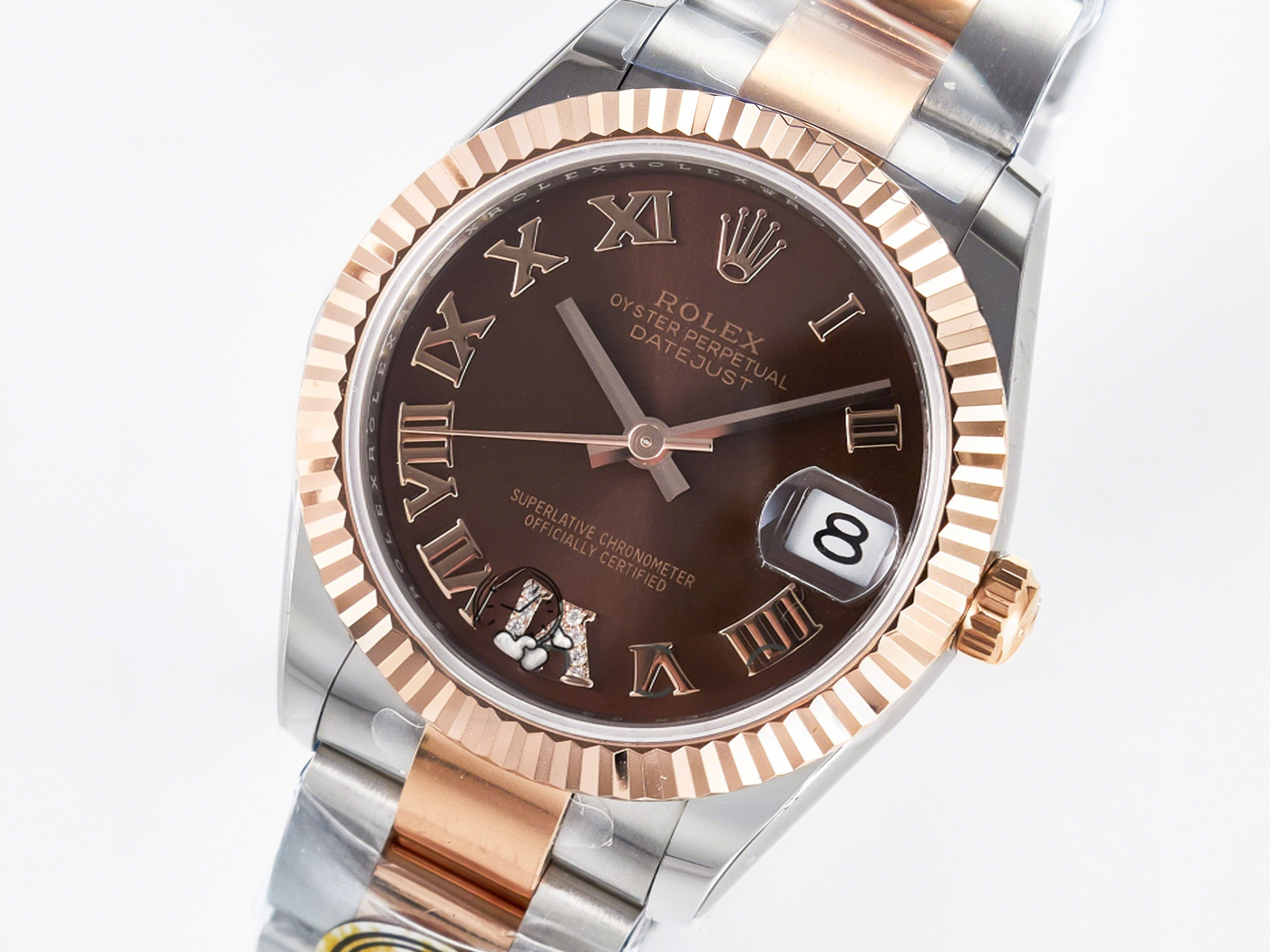 Rolex DateJust 31 278271 ARF 1:1 Best Edition 904L Steel Brown Roman Diamonds Dial on SS/RG Oyster Bracelet ETA 2688-fasswatch
