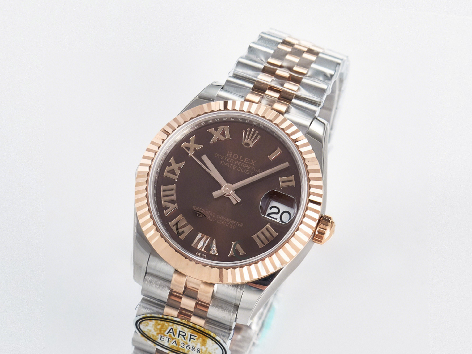 Rolex DateJust 31 278271 ARF 1:1 Best Edition 904L Steel Purple Roman Diamonds Dial on SS/RG Jubilee Bracelet ETA 2688-fasswatch