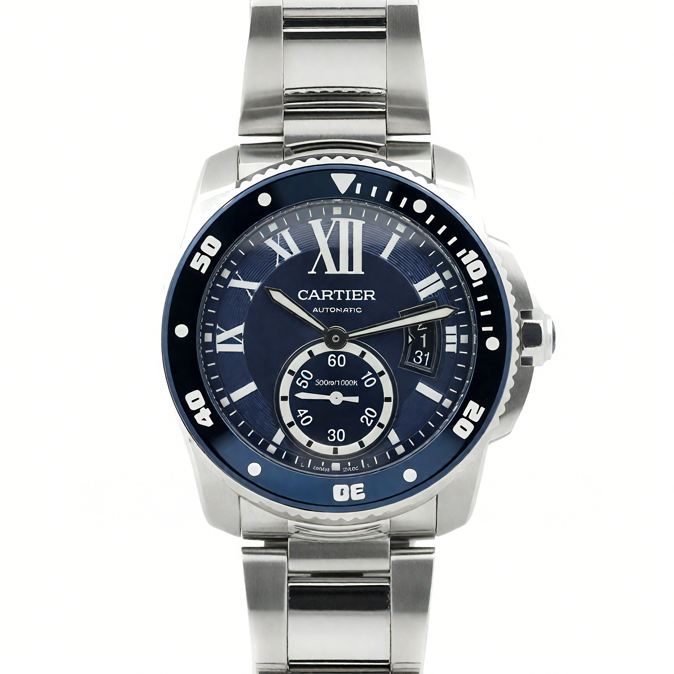 Calibre de Cartier Diver Blue Dial in Steel Bracelet-fasswatch