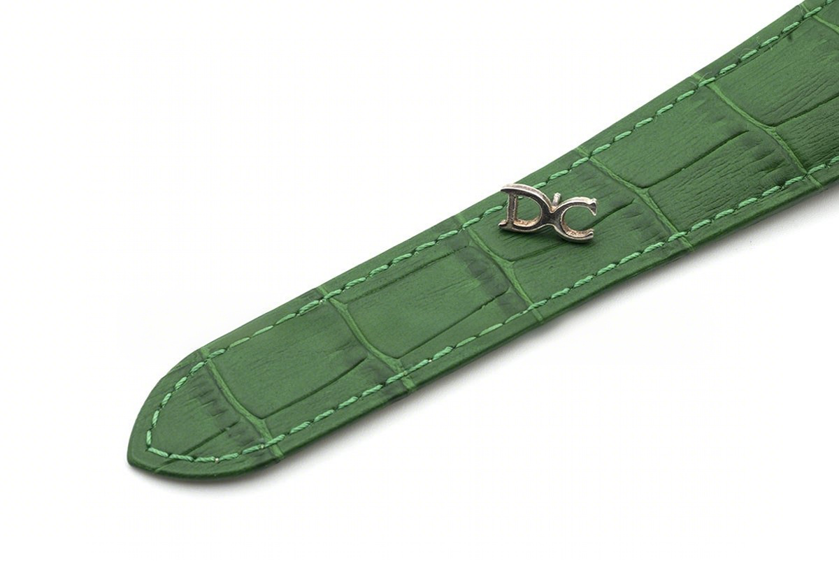 Calibre de Cartier White Dial in Rose Gold on Green Leather Strap-fasswatch