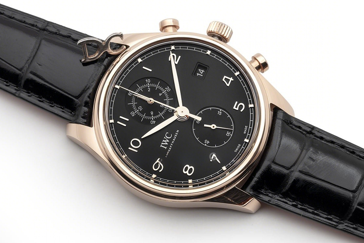 IWC Portugieser Chronograph Classic IW3903 Black Dial in Rose Gold-fasswatch