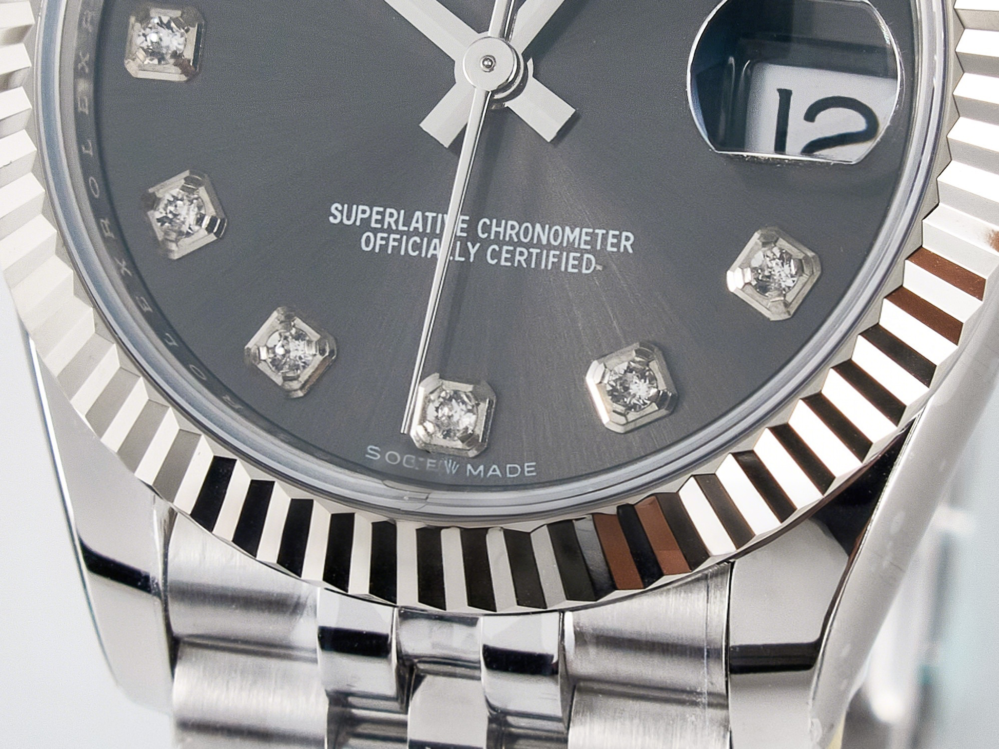 Rolex DateJust 31 278274 ARF 1:1 Best Edition 904L Steel Gray Diamonds Dial on SS Jubilee Bracelet ETA 2688-fasswatch