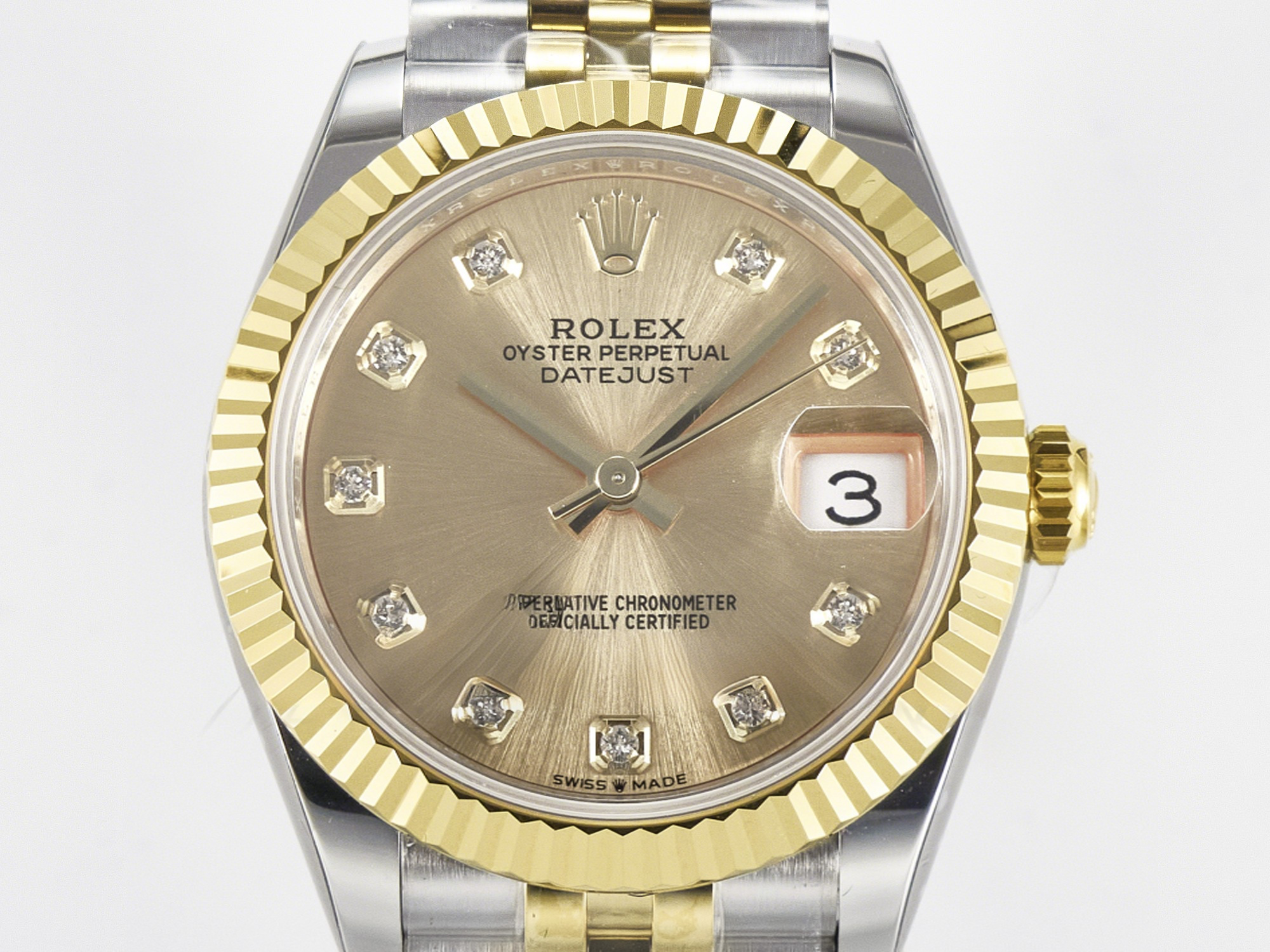 Rolex DateJust 31 278273 ARF 1:1 Best Edition 904L Steel YG Diamonds Dial on SS/YG Jubilee Bracelet ETA 2688-fasswatch