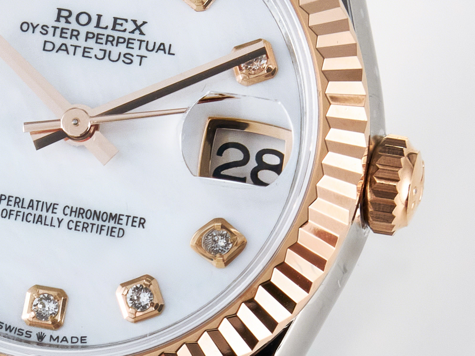Rolex DateJust 31 278271 ARF 1:1 Best Edition 904L Steel White MOP Diamonds Dial on SS/RG Jubilee Bracelet ETA 2688-fasswatch