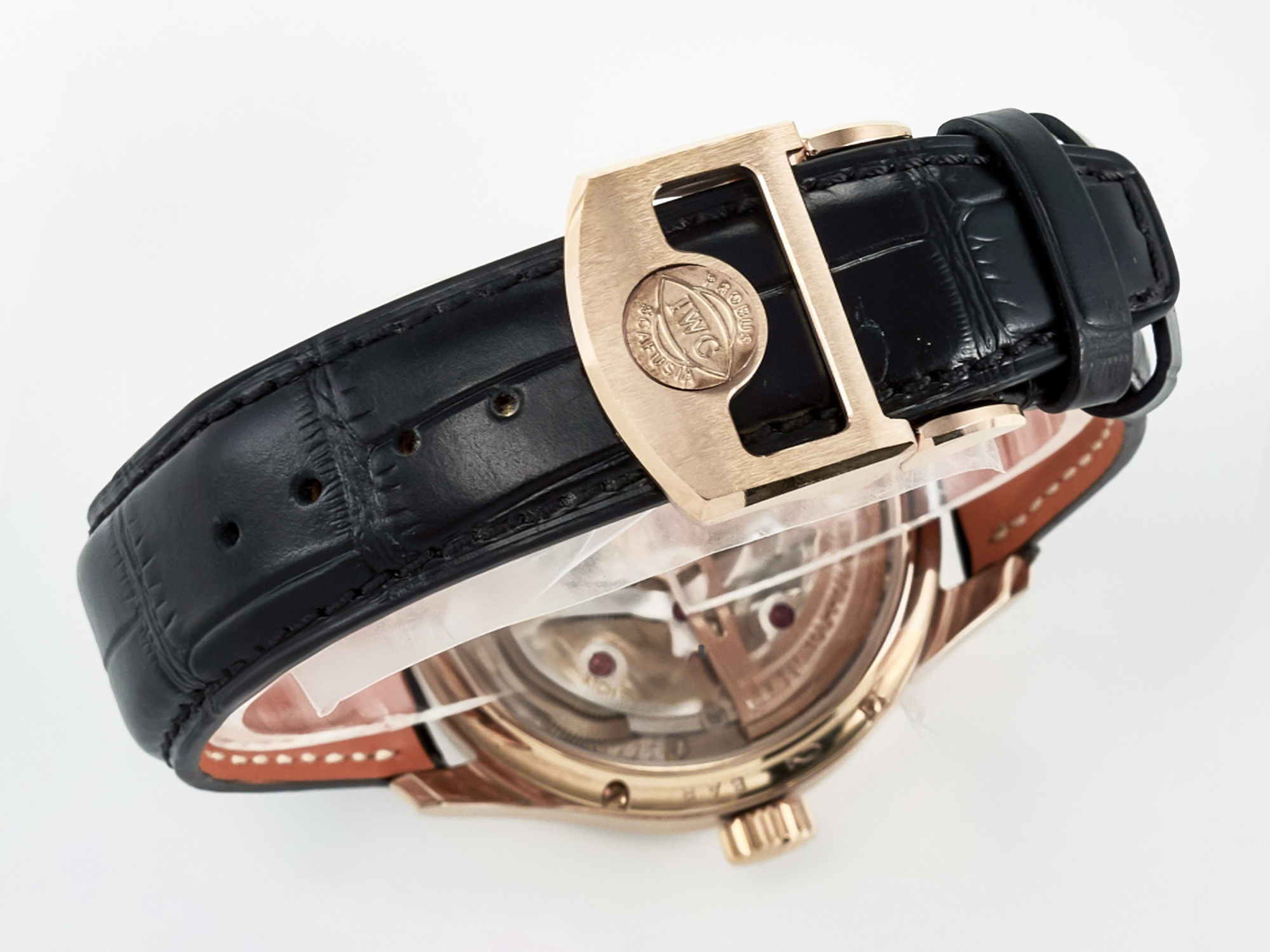 IWC IW5034 Portugieser Perpetual Calendar RG V9F 1:1 Best Edition Black Dial on Black Leather Strap A52610-fasswatch