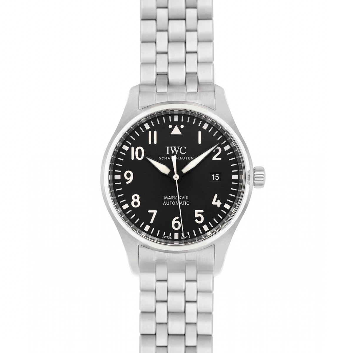 IWC Pilot’s Watch Mark XVIII IW327015 Black Dial on Steel Bracelet-fasswatch