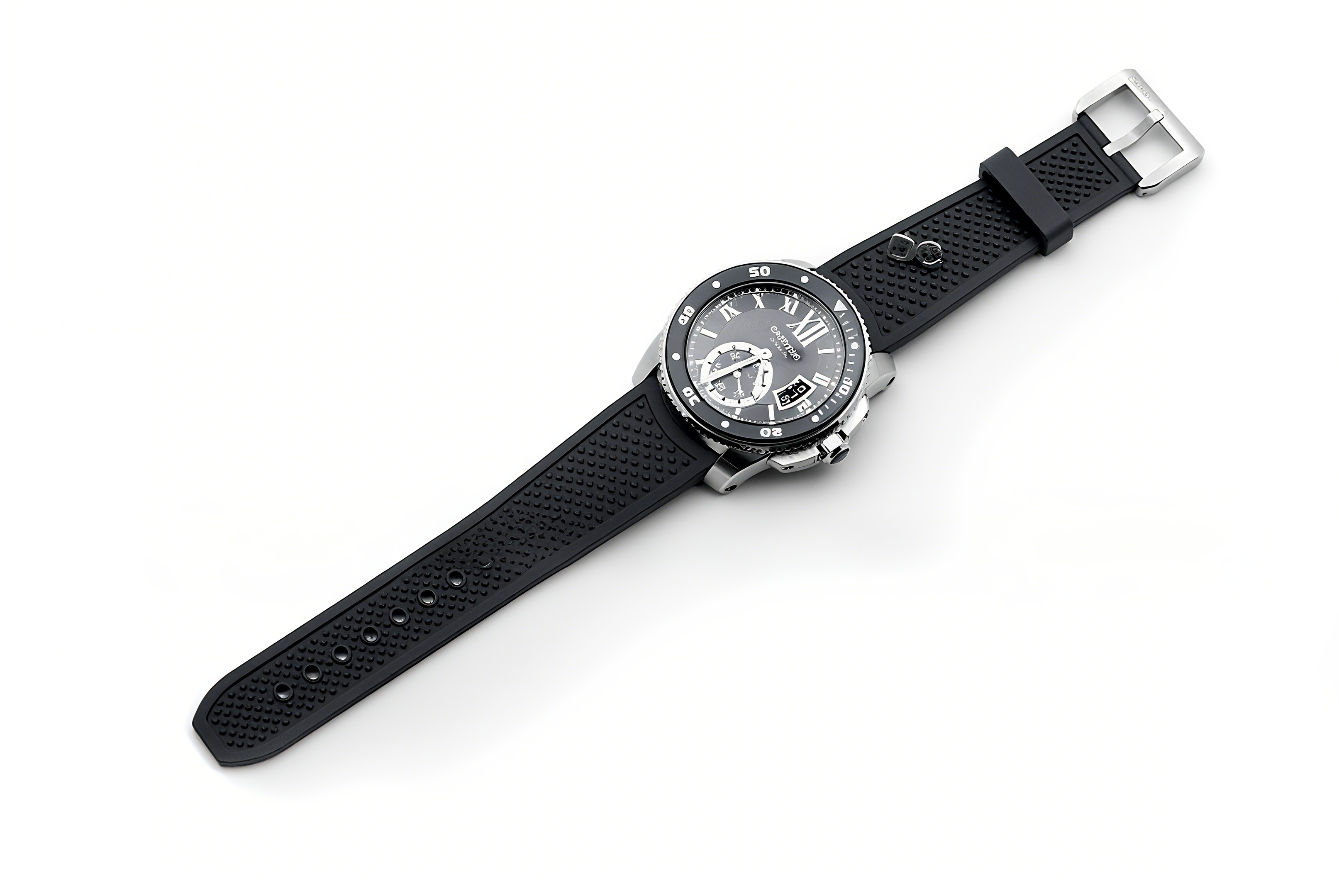 Calibre de Cartier Diver Black Dial in Steel-fasswatch