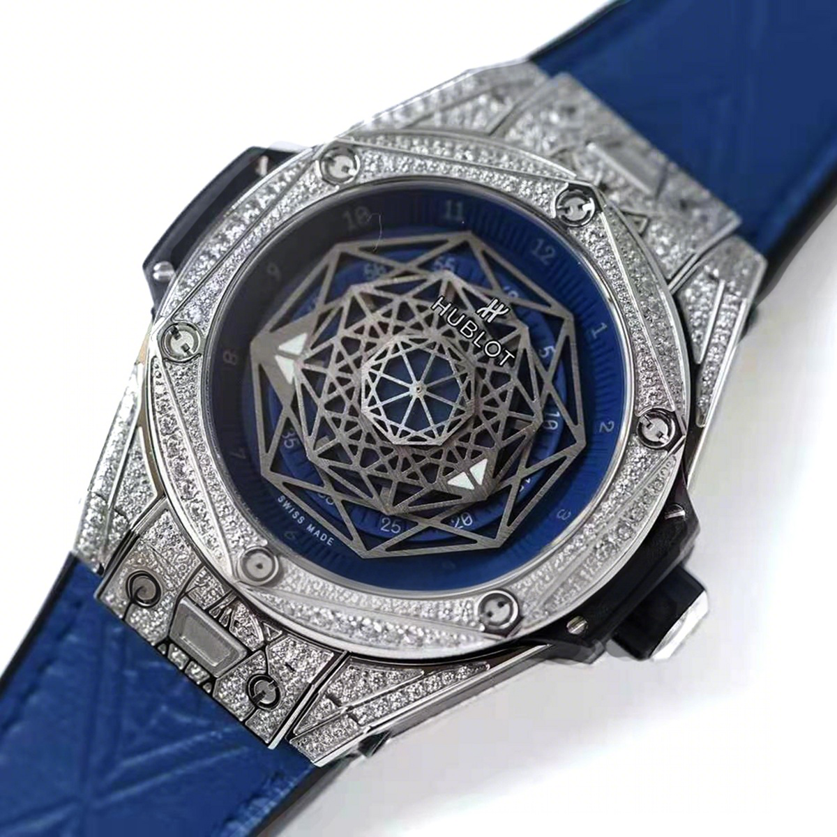 Hublot Big Bang Unico Sang Bleu Steel Pave Blue-fasswatch