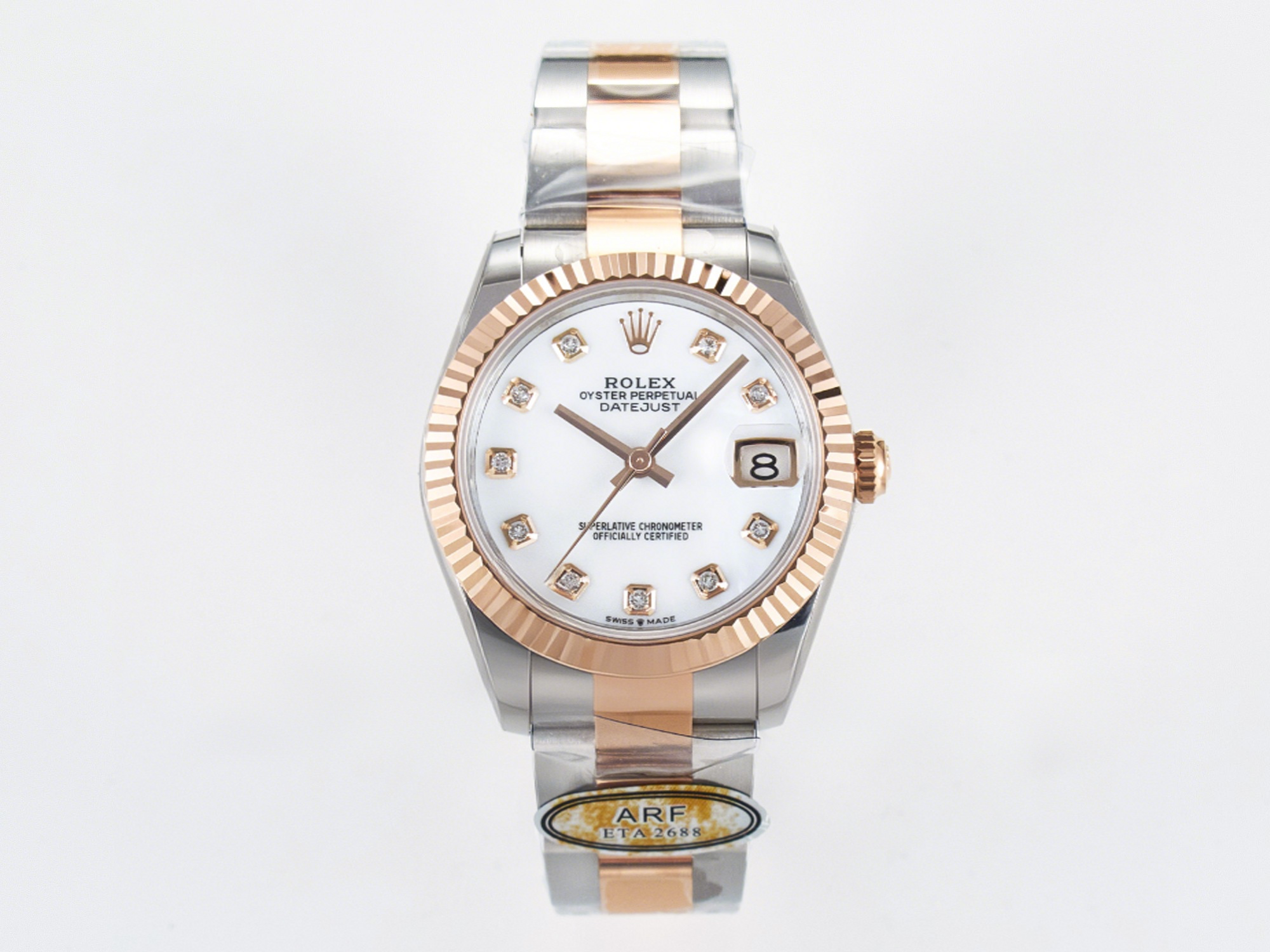 Rolex DateJust 31 278271 ARF 1:1 Best Edition 904L Steel White MOP Diamonds Dial on SS/RG Oyster Bracelet ETA 2688-fasswatch