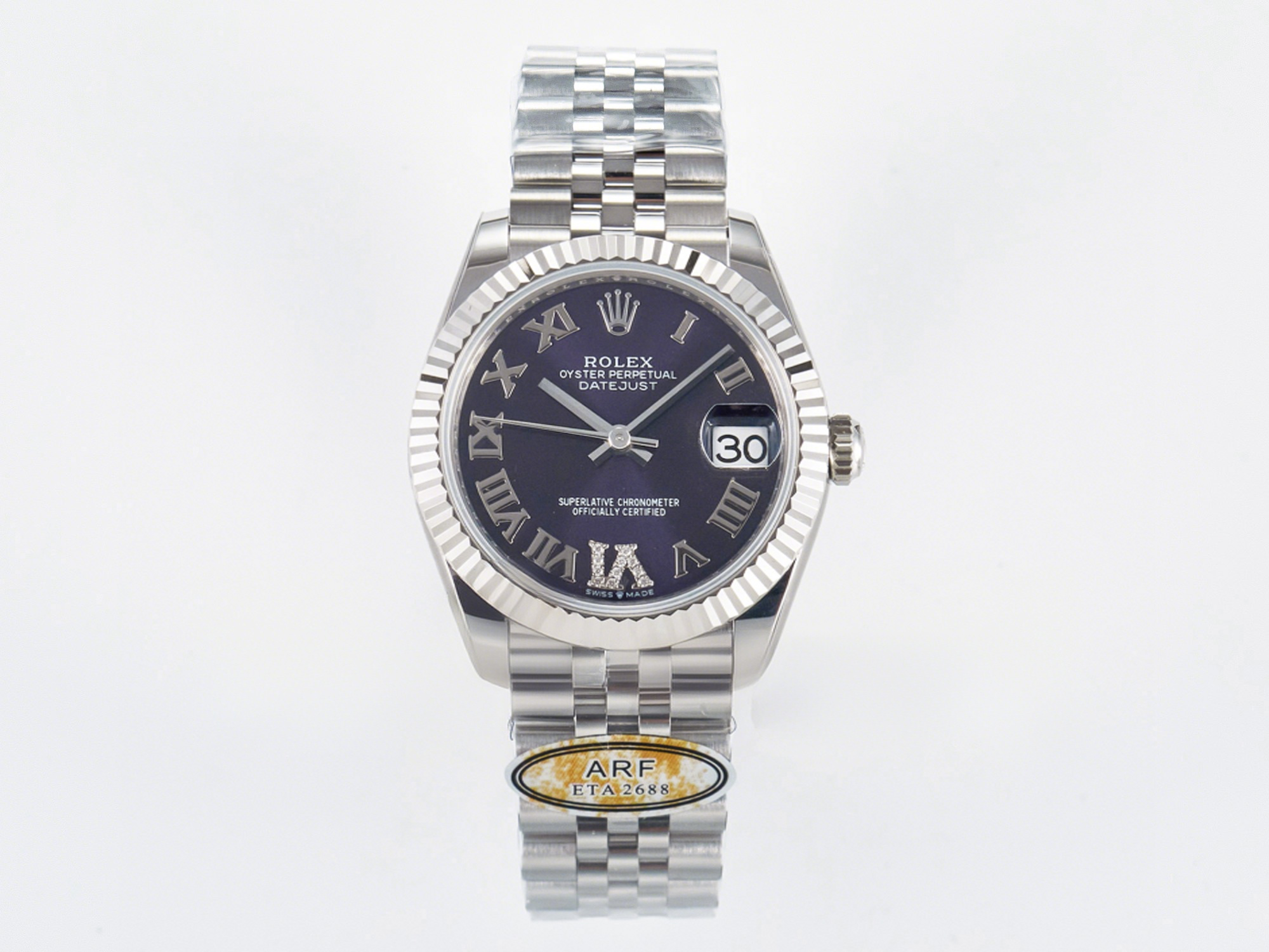Rolex DateJust 31 278274 ARF 1:1 Best Edition 904L Steel Purple Roman Dial on SS Jubilee Bracelet ETA 2688-fasswatch