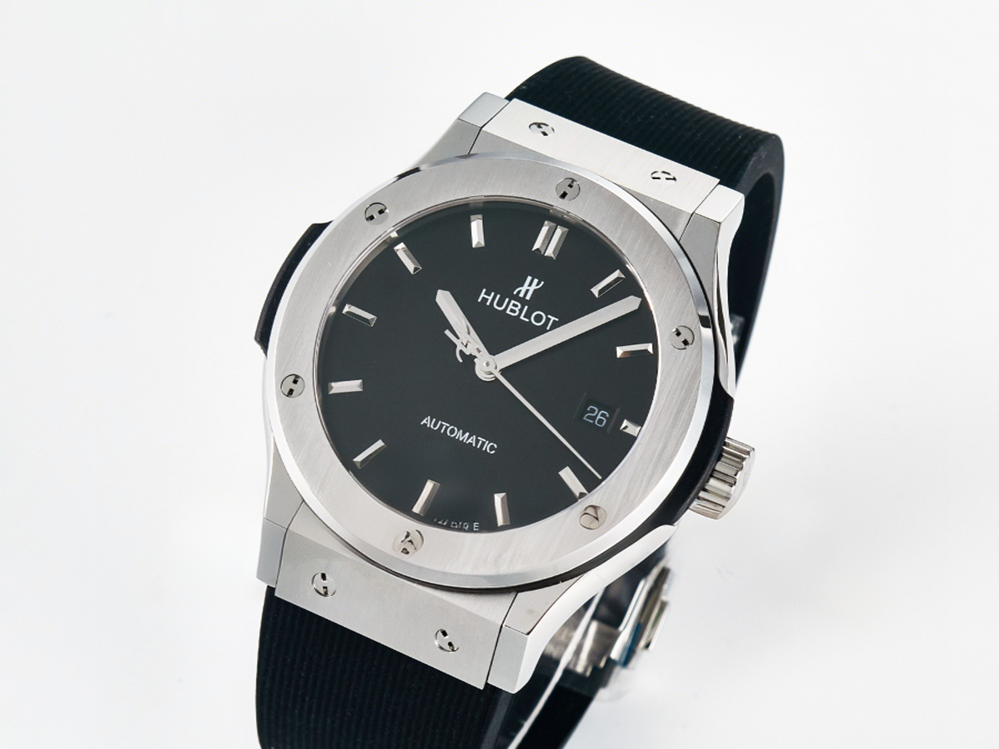 Hublot Classic Fusion Bang 42mm HBF 1:1 Best Edition Black Dial on Black Rubber Strap A2892-fasswatch
