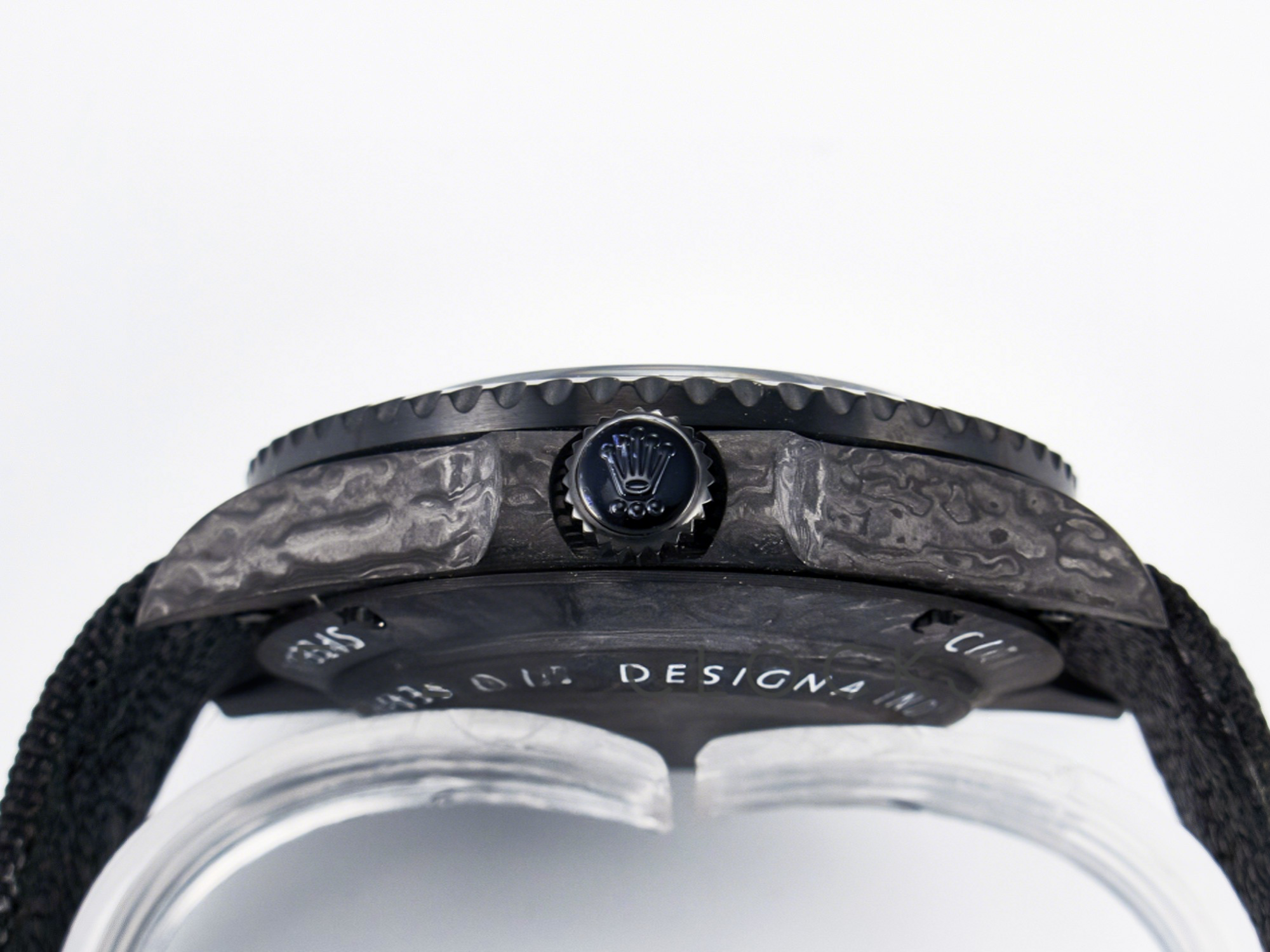 Rolex Sea Dweller 43mm Carbon DIWF Best Edition Black Dial on Black Nylon Strap A2824-fasswatch