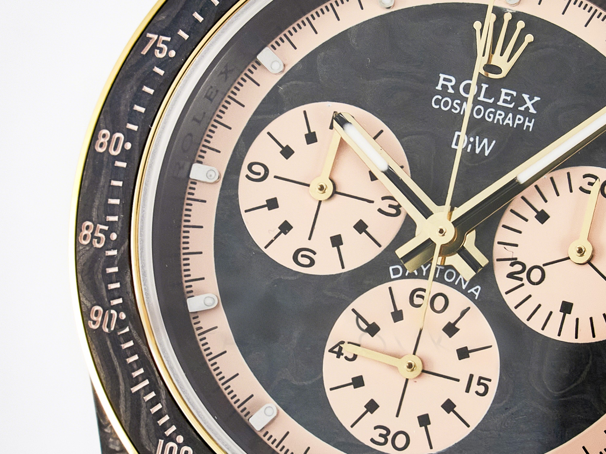 Rolex Daytona DIW Carbon Case DIWF Edition Carbon/Cream Dial on Black Nylon Strap A7750-fasswatch