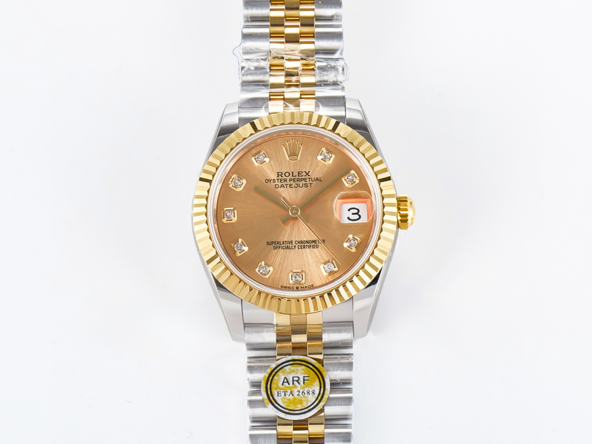 Rolex DateJust 31 278273 ARF 1:1 Best Edition 904L Steel YG Diamonds Dial on SS/YG Jubilee Bracelet ETA 2688-fasswatch
