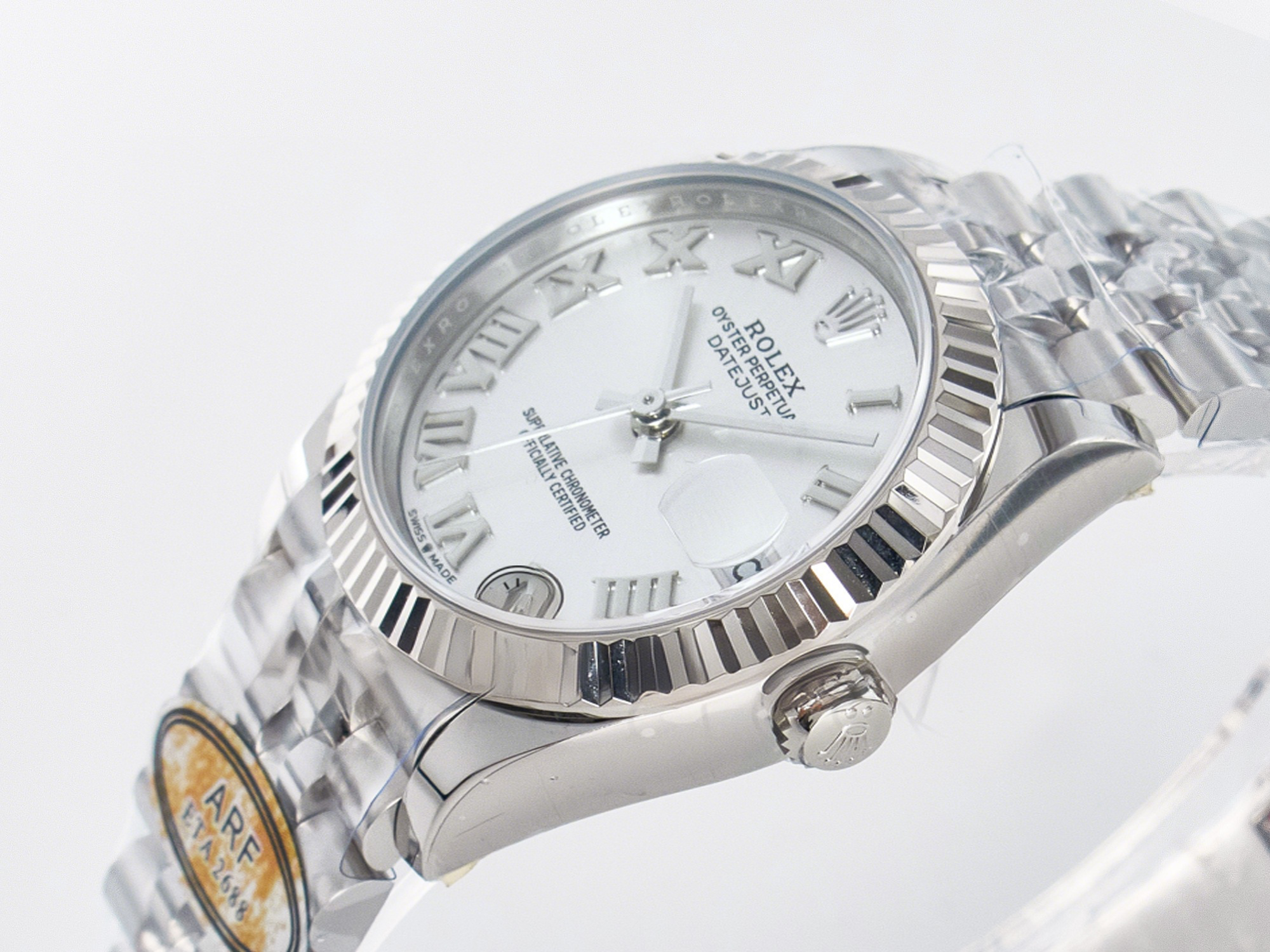 Rolex DateJust 31 278274 ARF 1:1 Best Edition 904L Steel Silver Roman Diamonds Dial on SS Jubilee Bracelet ETA 2688-fasswatch