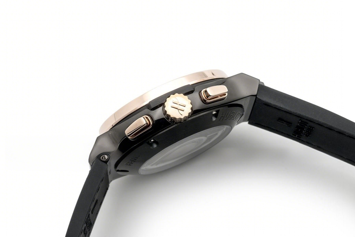 Hublot Classic Fusion Chronograph Black Dial with Rose Gold Bezel in PVD-fasswatch