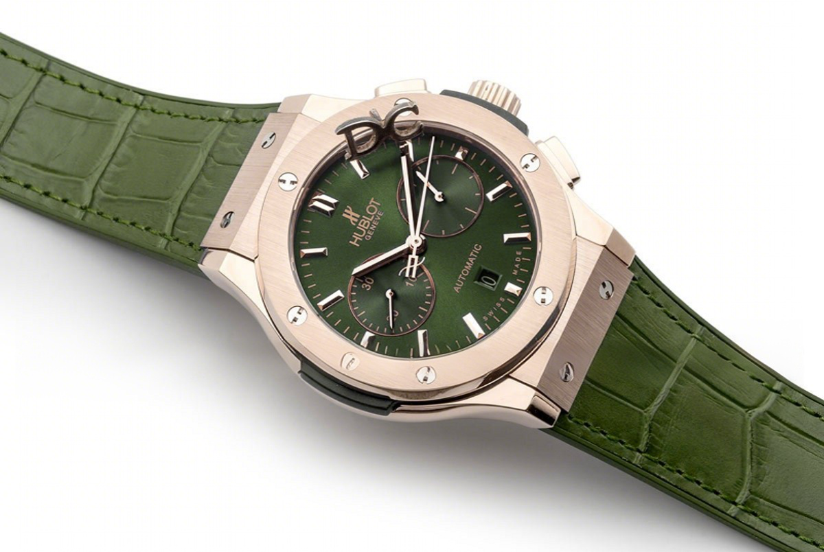 Hublot Classic Fusion Chronograph Green Dial in Rose Gold-fasswatch